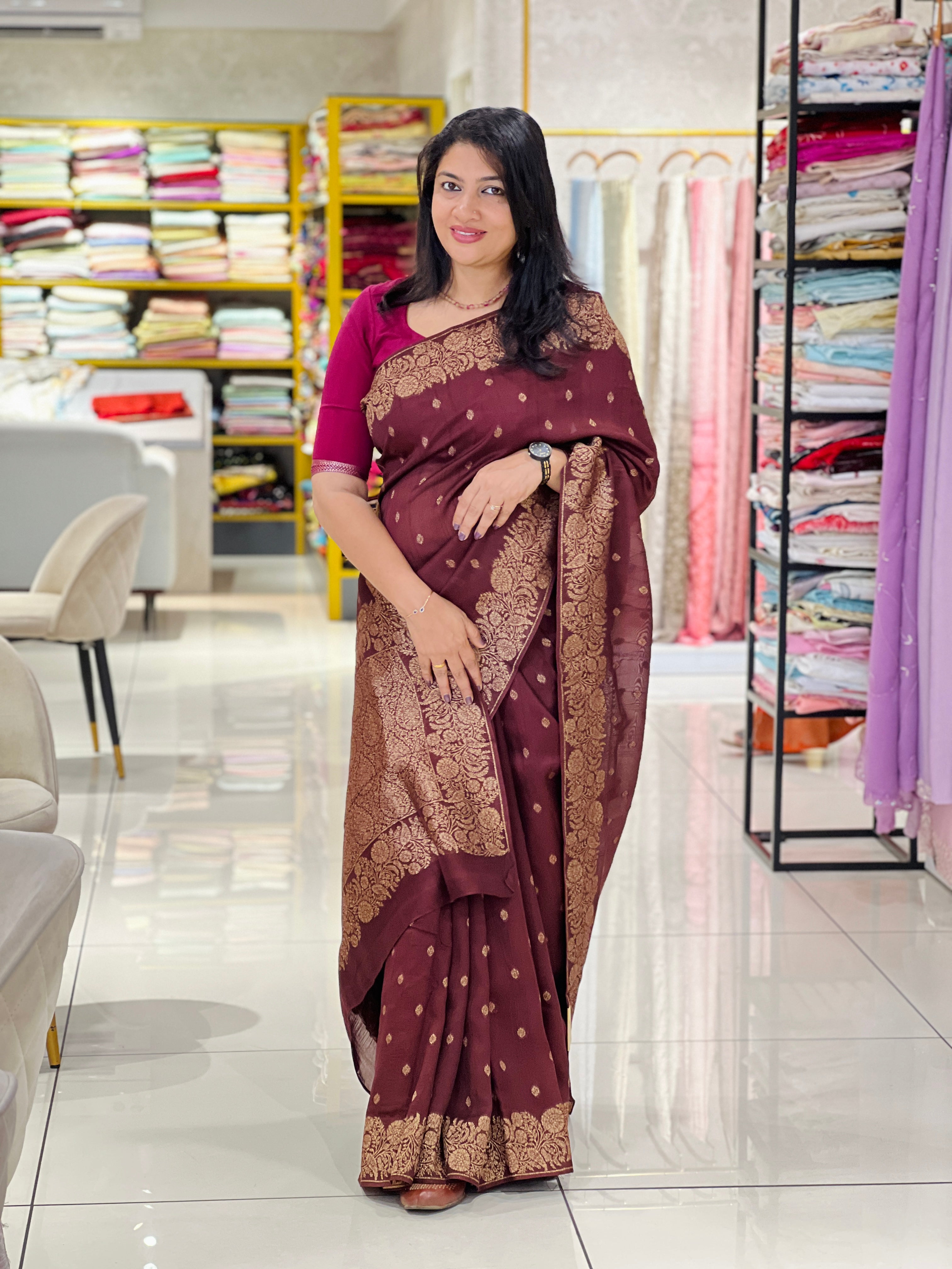 Banarasi Weaving Patterned Semi Tussar Saree | YNG1249