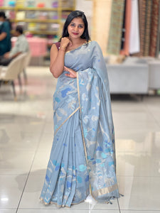 Jamdani Weaved Chanderi Finish Saree | SSN230