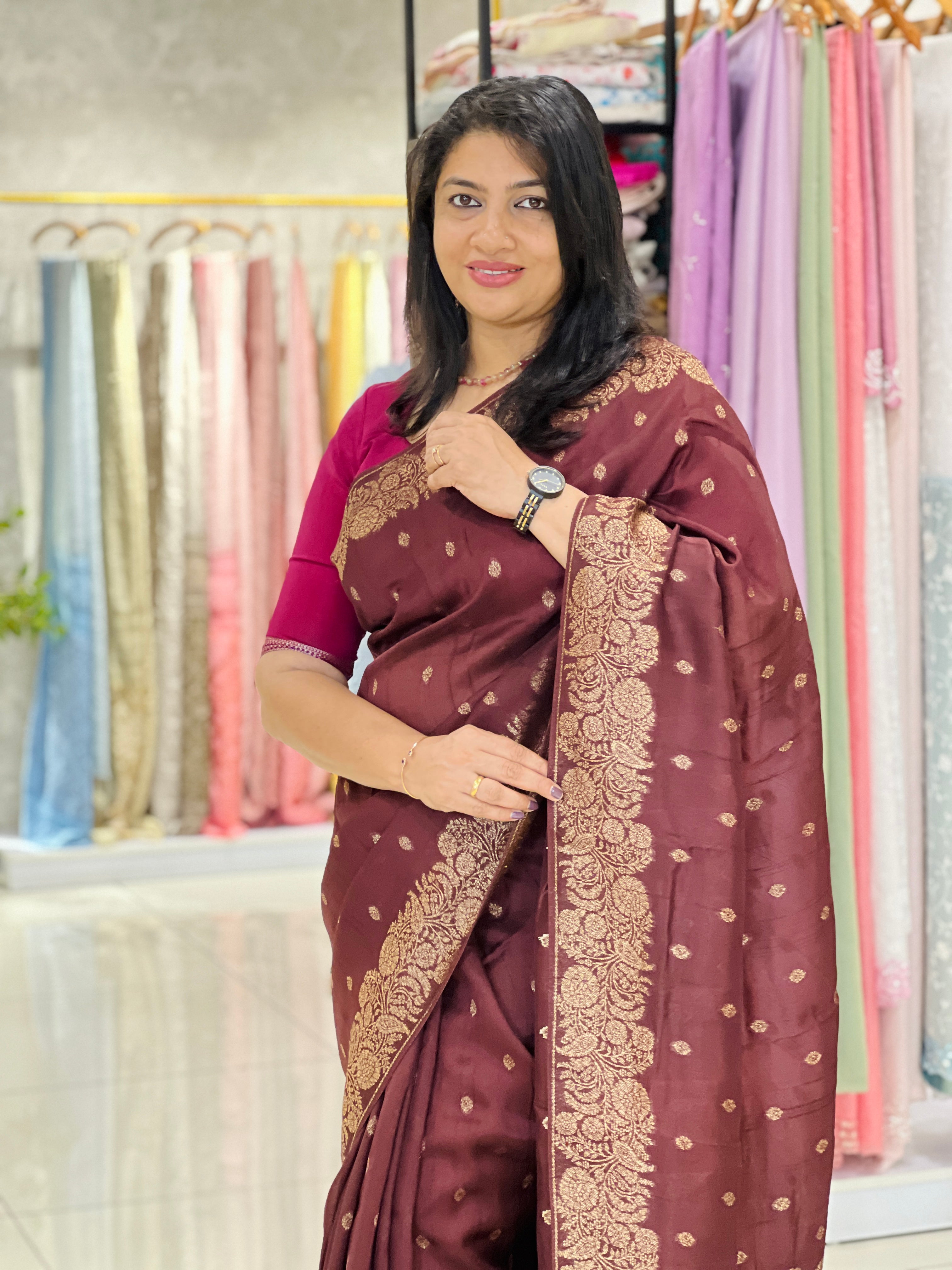 Banarasi Weaving Patterned Semi Tussar Saree | YNG1249
