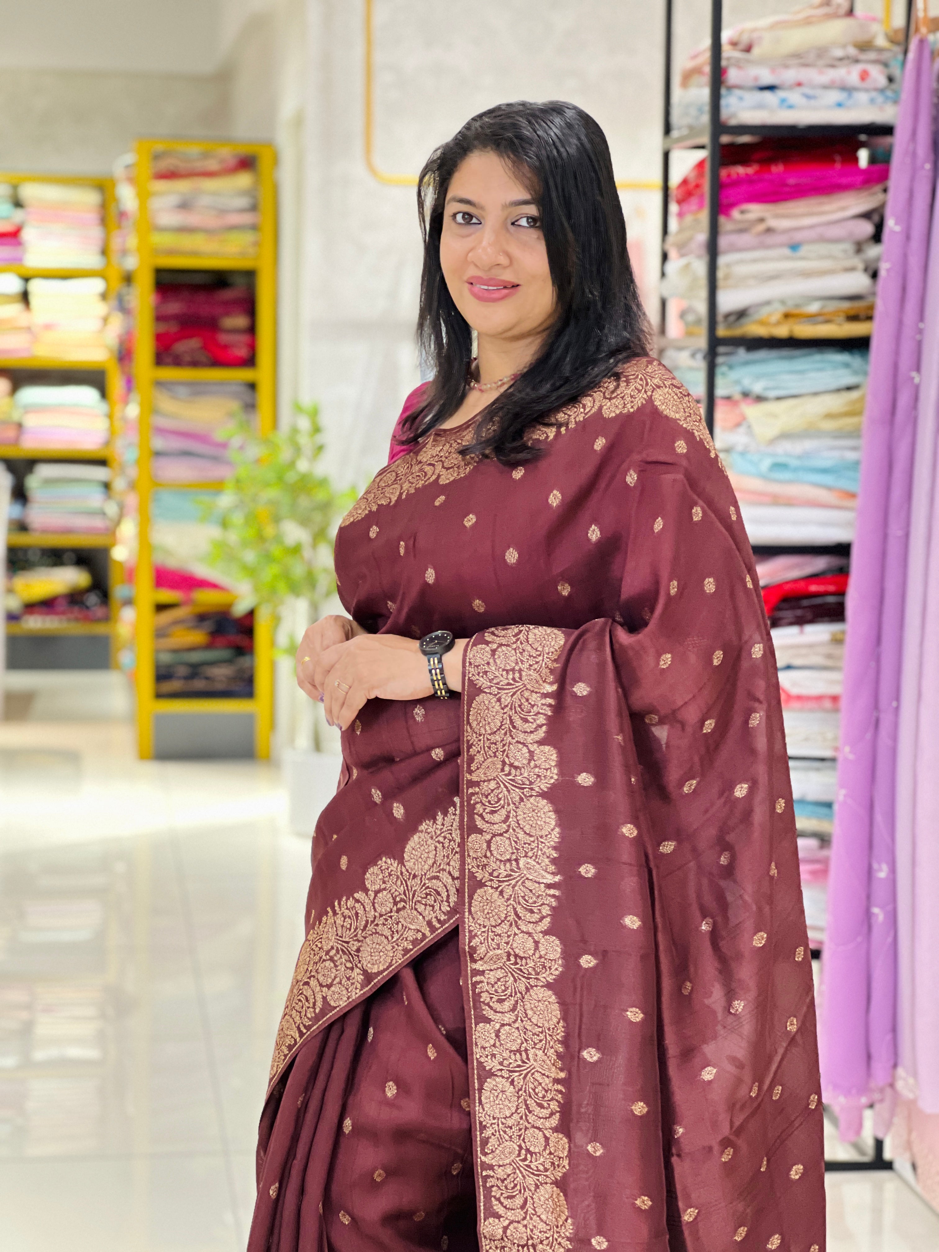 Banarasi Weaving Patterned Semi Tussar Saree | YNG1249