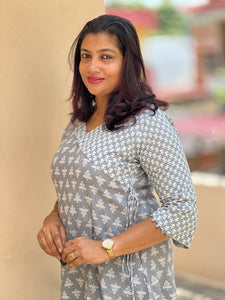Kantha Weaving Pattern Cotton Kurta | SV221