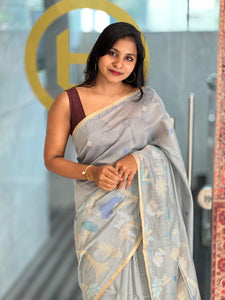 Jamdani Weaved Chanderi Finish Saree | SSN230