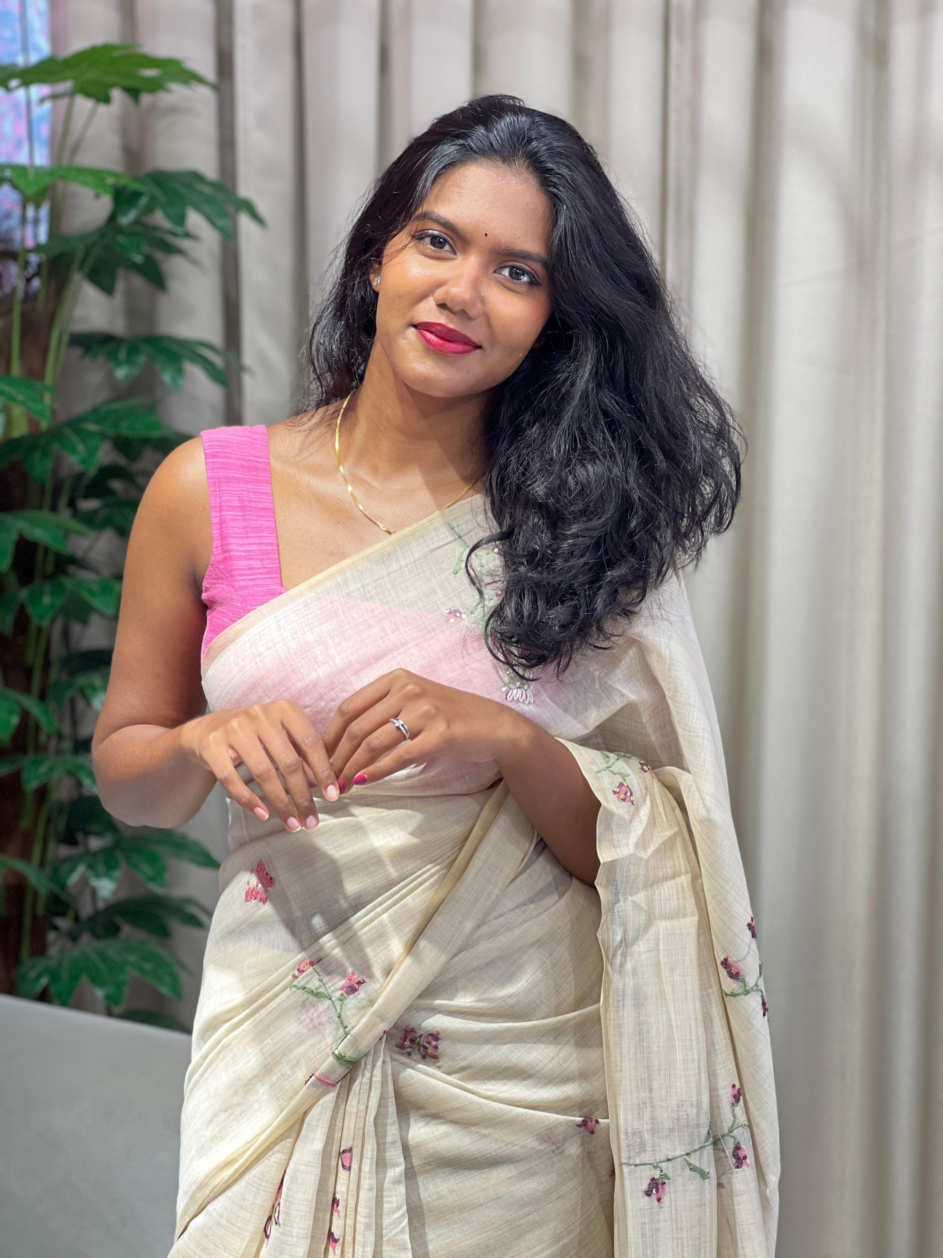 Jamdani Woven Chanderi Saree | BLD1745