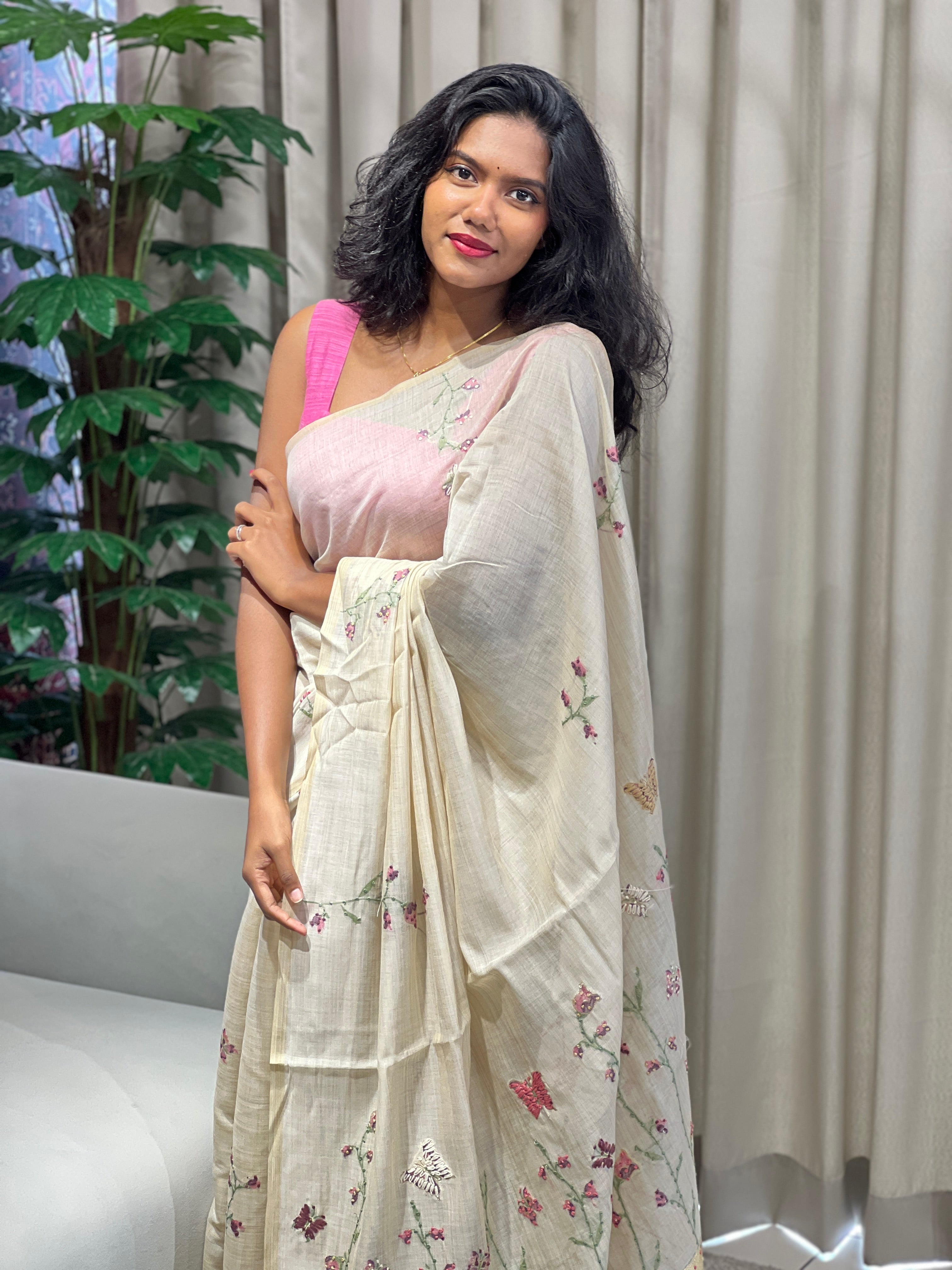 Jamdani Woven Chanderi Saree | BLD1745