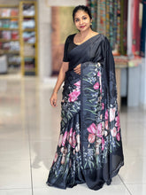 Floral Digital Printed Satin Crepe Saree | SSN182