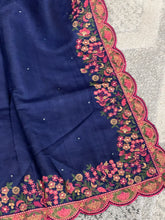 Floral Embroidered Desi Tussar Saree | RGD363