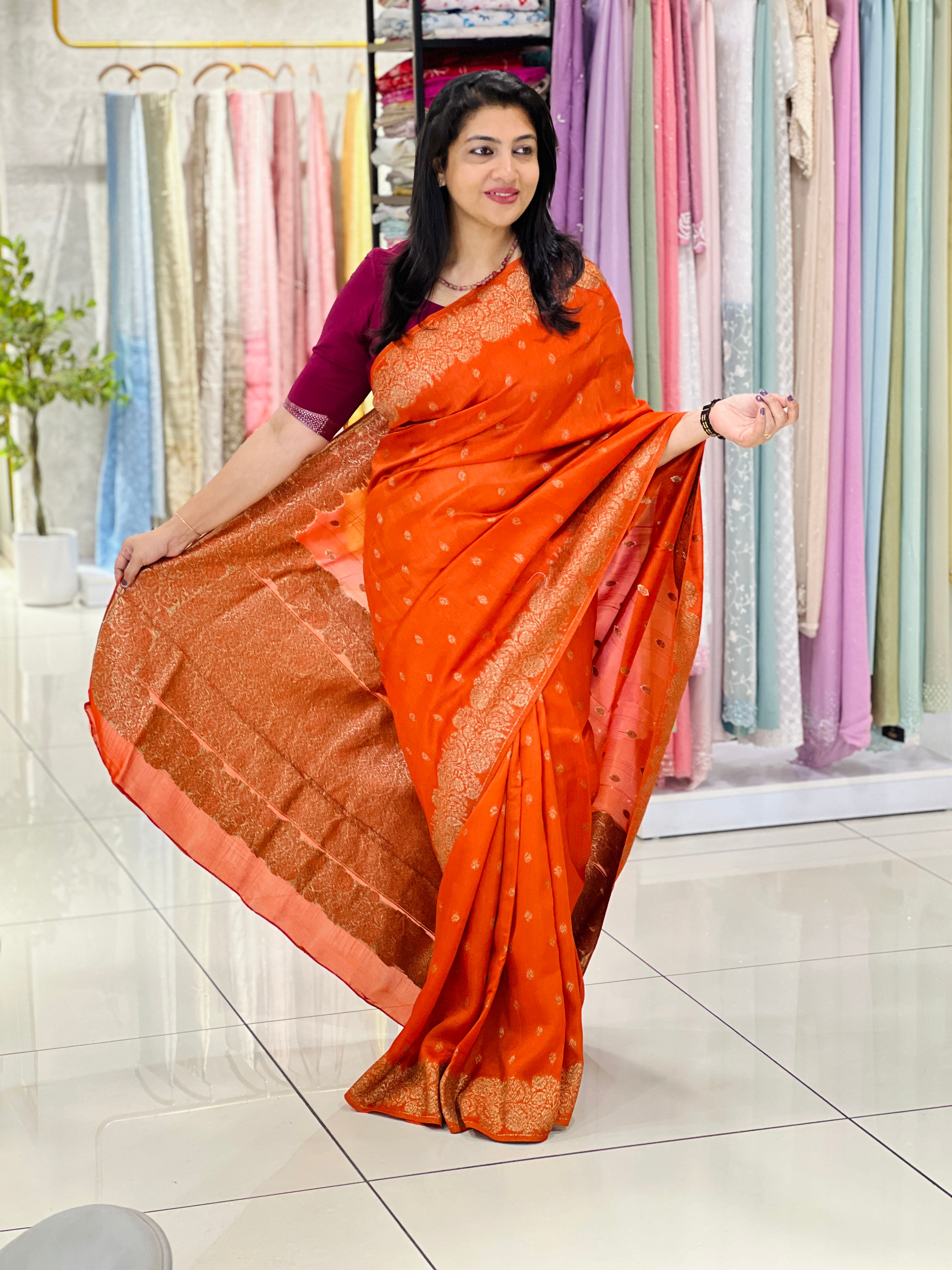 Banarasi Weaving Patterned Semi Tussar Saree | YNG1246