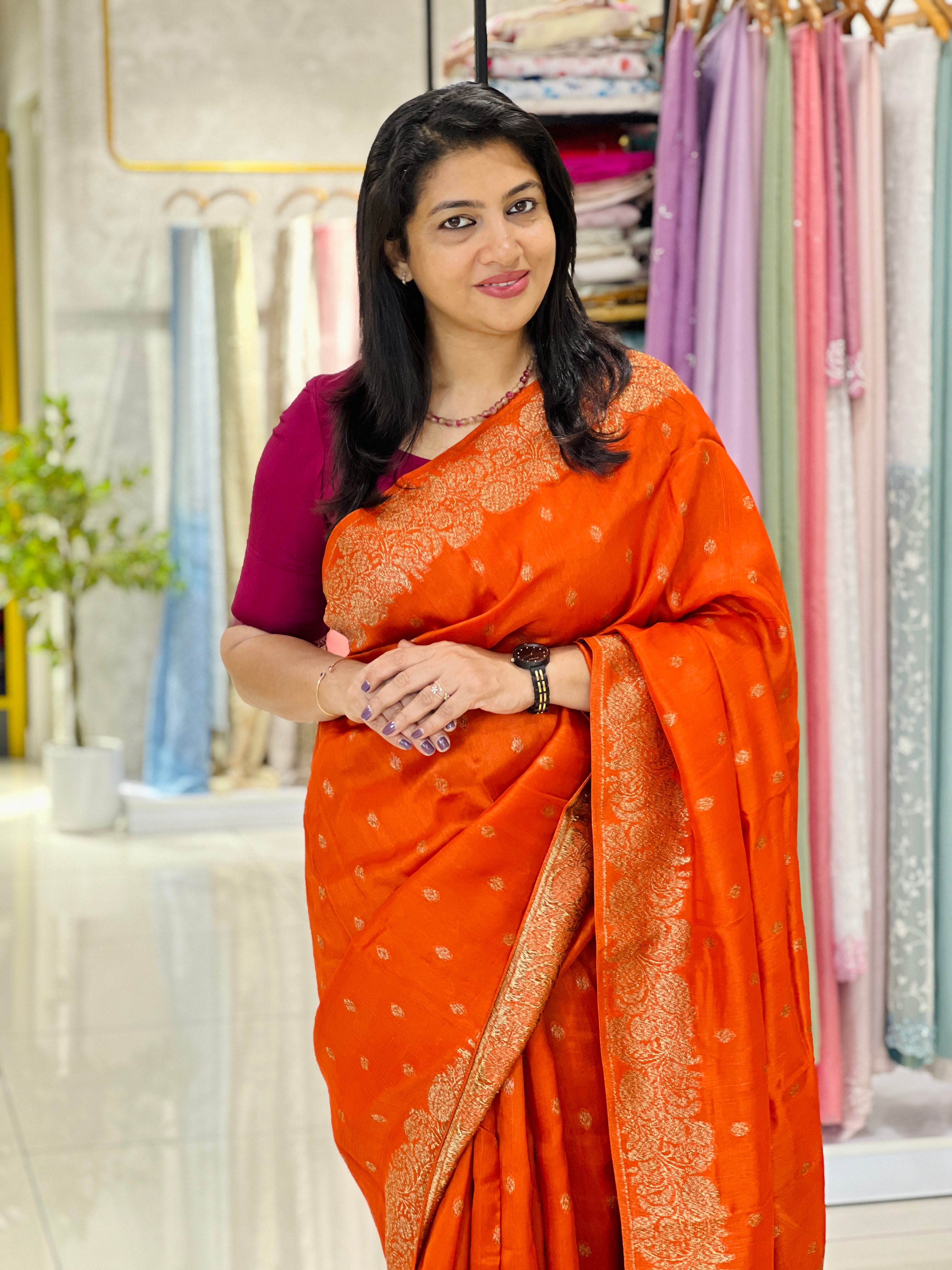 Banarasi Weaving Patterned Semi Tussar Saree | YNG1246