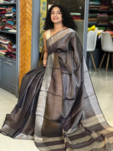 Silver Zari Border Tissue Tussar Saree  | PD899