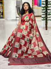 Digital Printed Tussar Saree With Gungroo Borders | RGD354