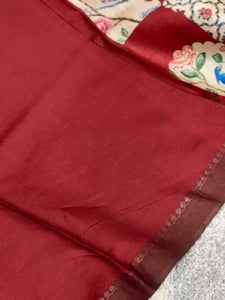 Digital Printed Tussar Saree With Gungroo Borders | RGD354