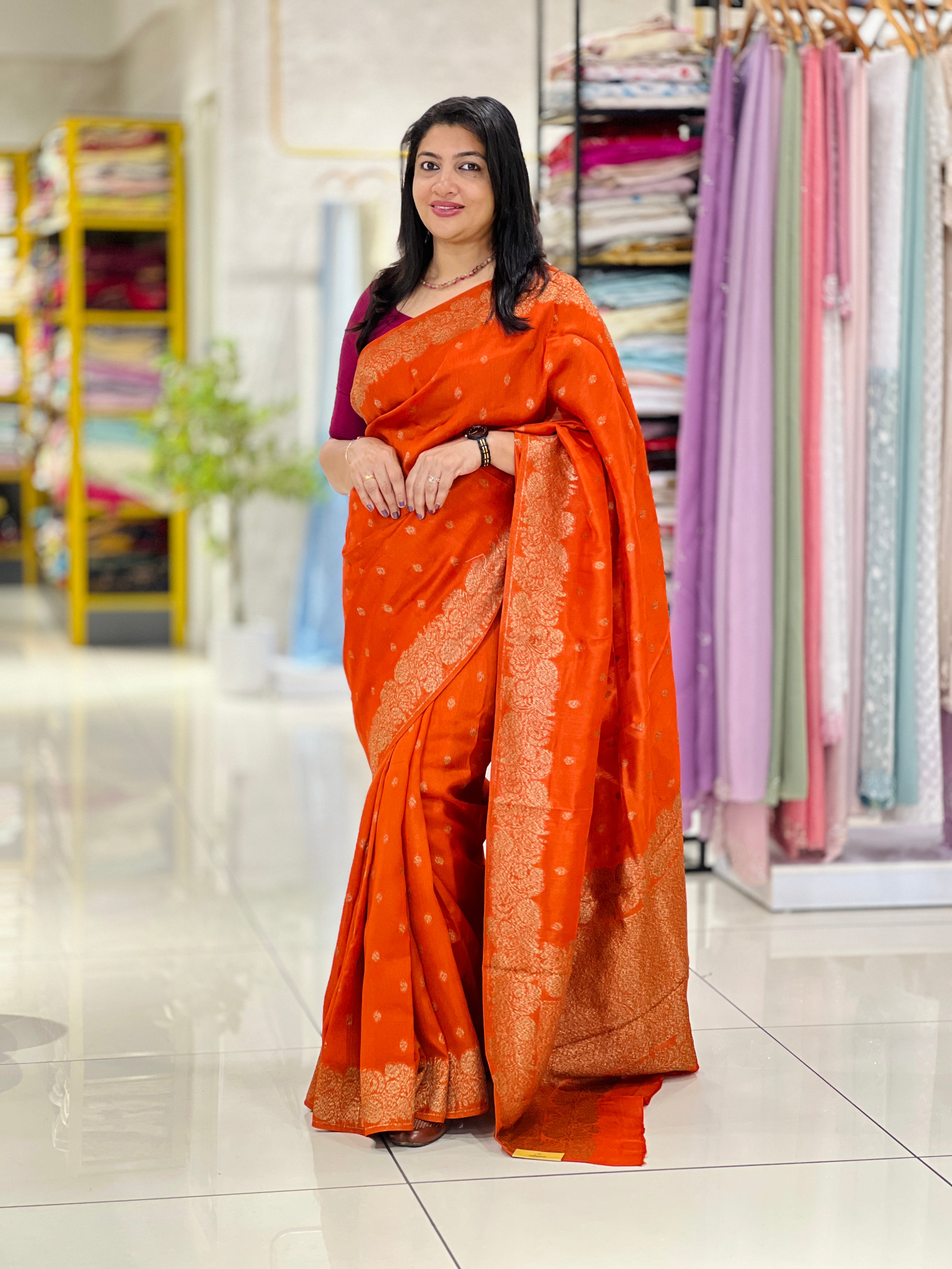 Banarasi Weaving Patterned Semi Tussar Saree | YNG1246