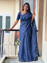 Stripe Patterned Linen Saree | DLS223