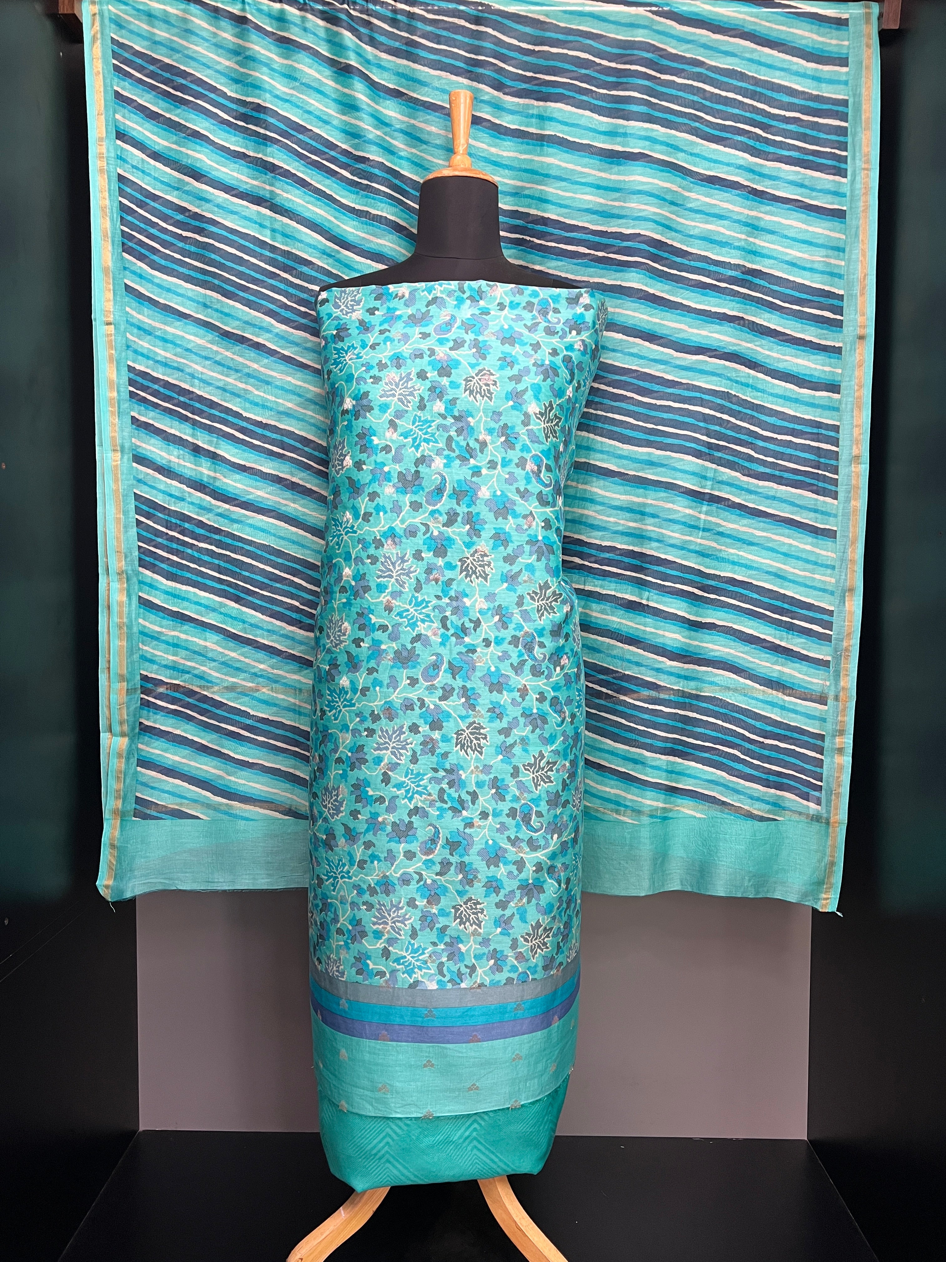 Floral Printed Chanderi Salwar Set | LV533