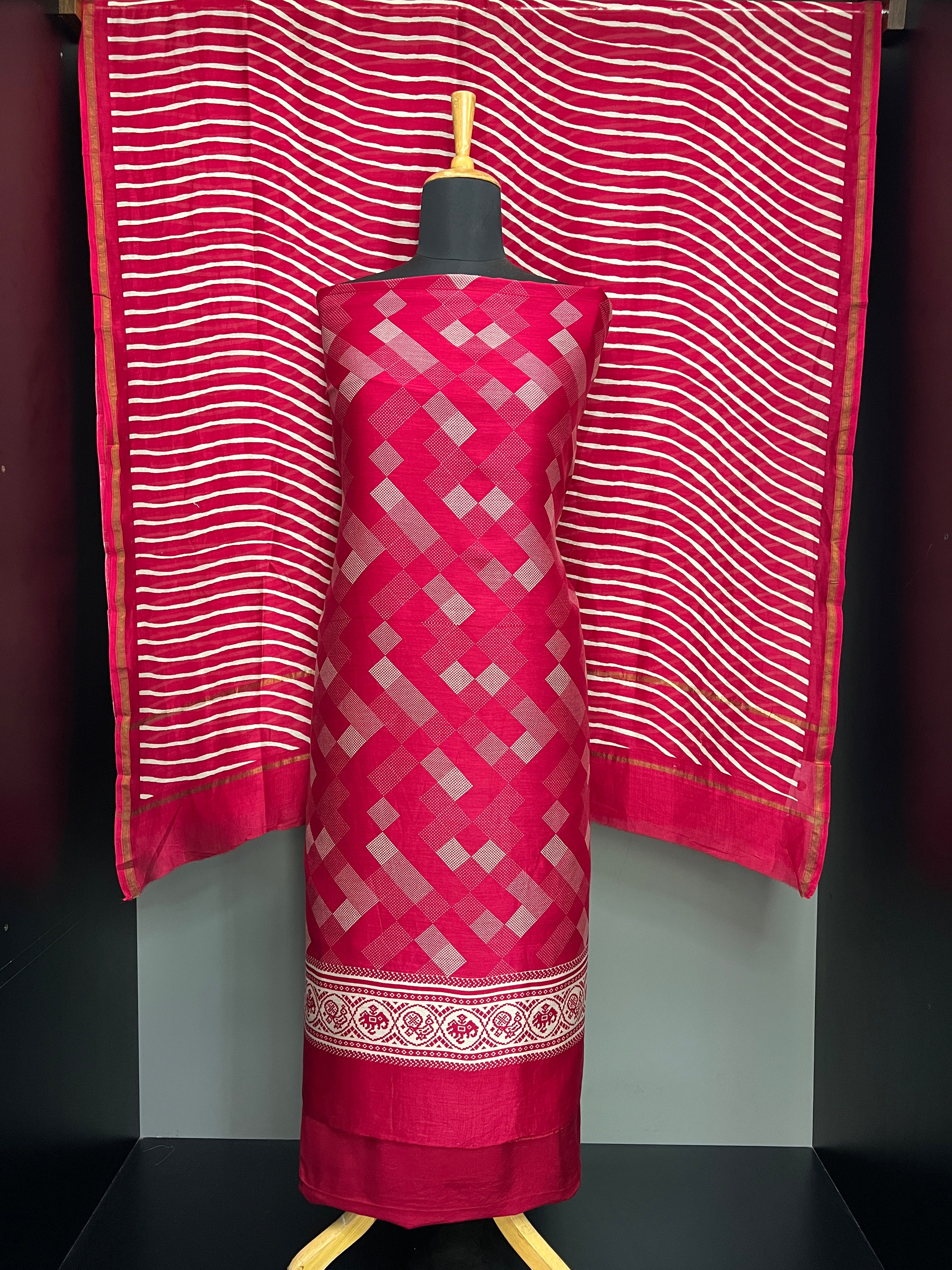 Printed Chanderi Salwar Set | LV521