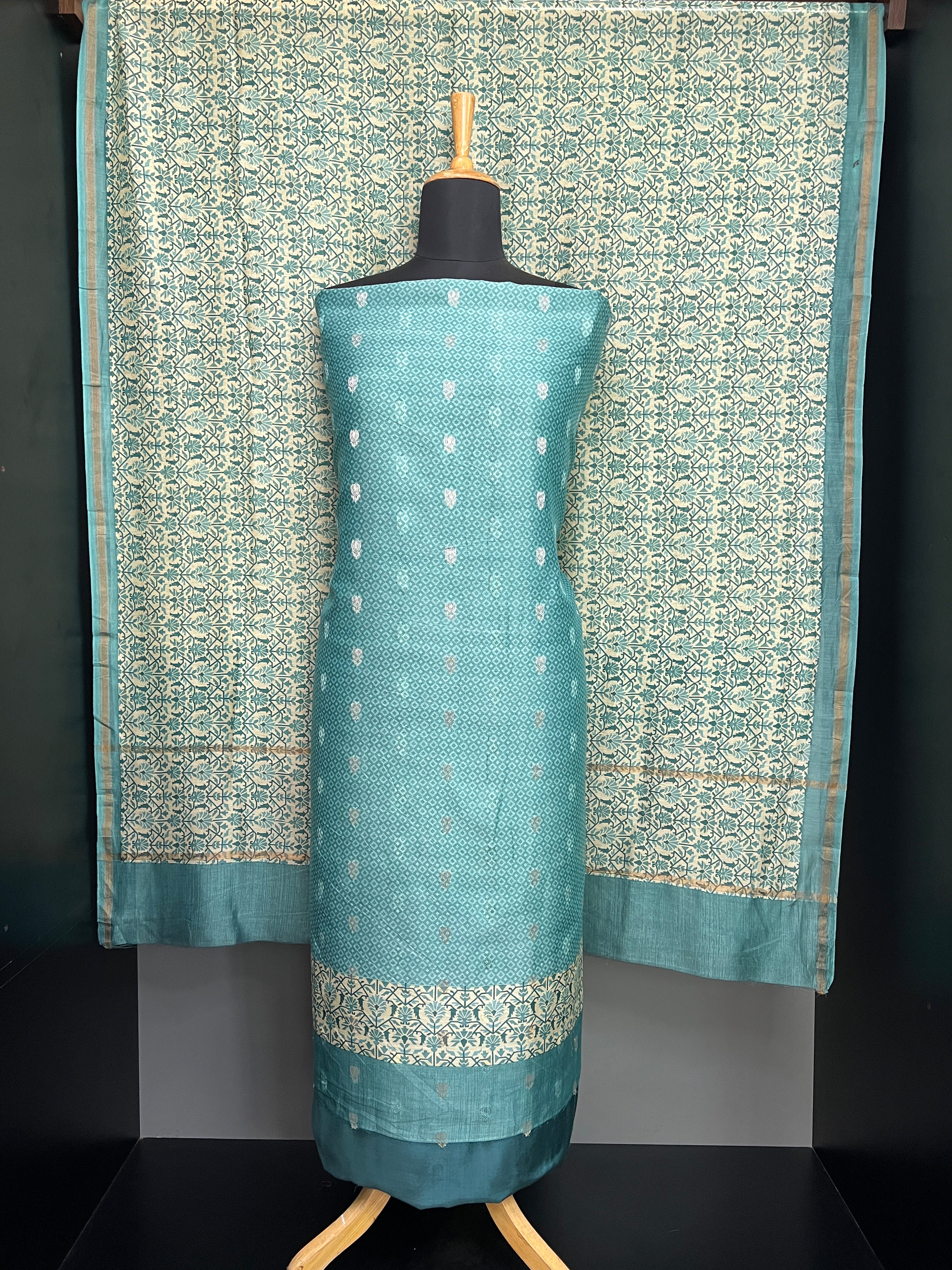 Geometric Printed Chanderi Salwar Set | LV535