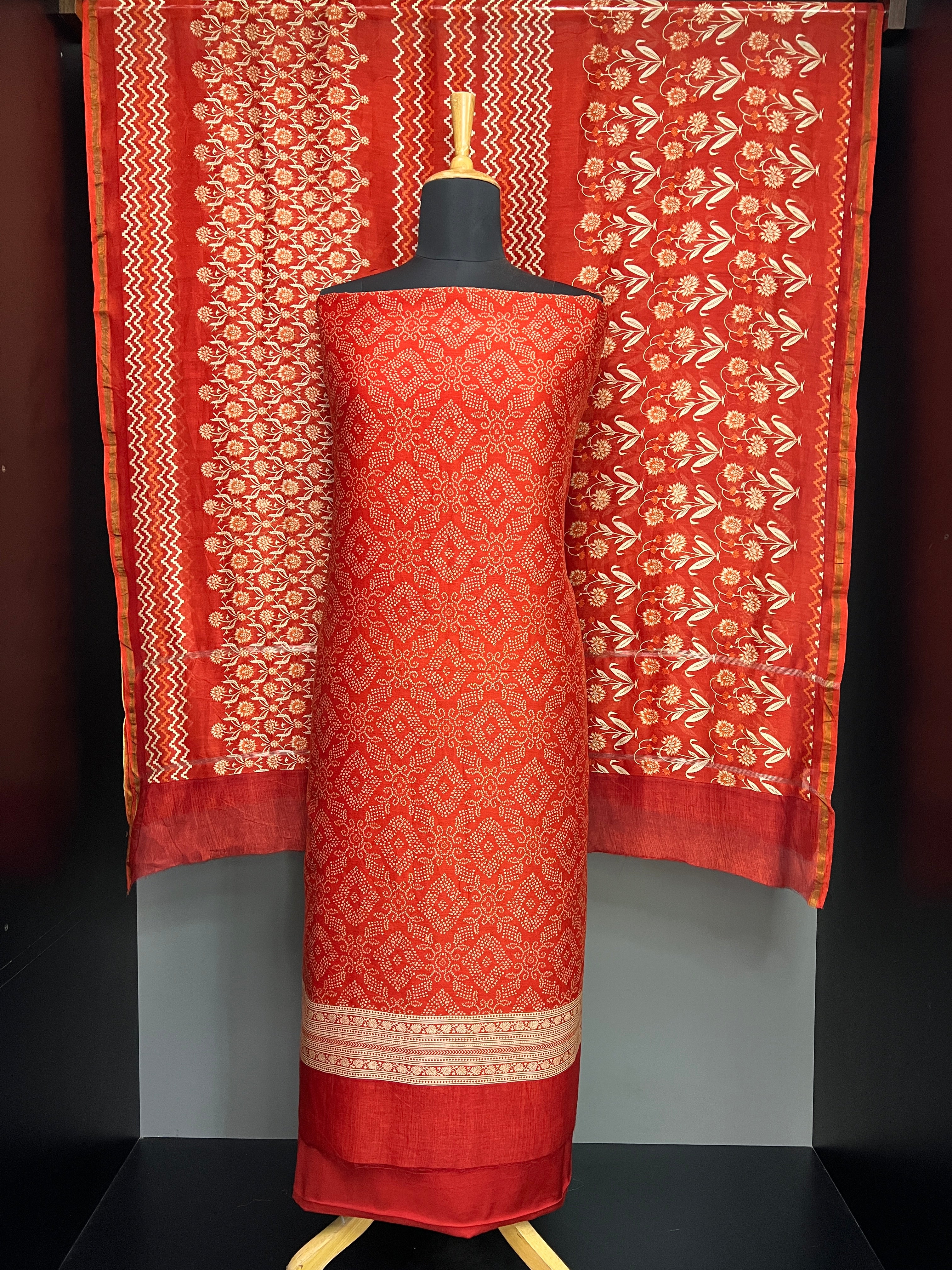 Printed Chanderi Salwar Set | LV522