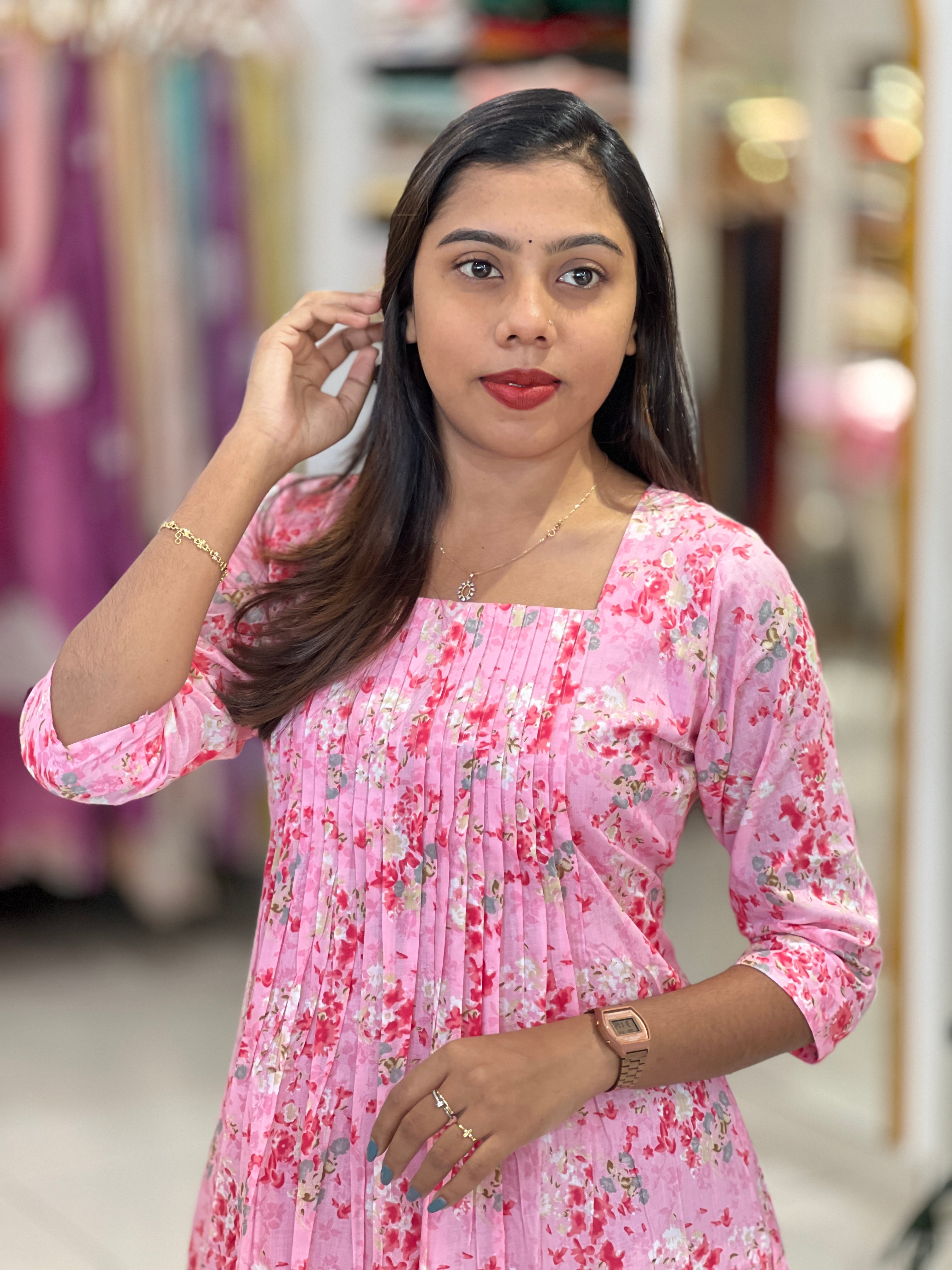 Floral Printed Cotton Kurta | MSN130