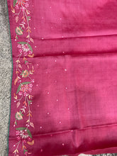 Embroidery With Mirror Detailed Desi Tussar Saree | RGD335