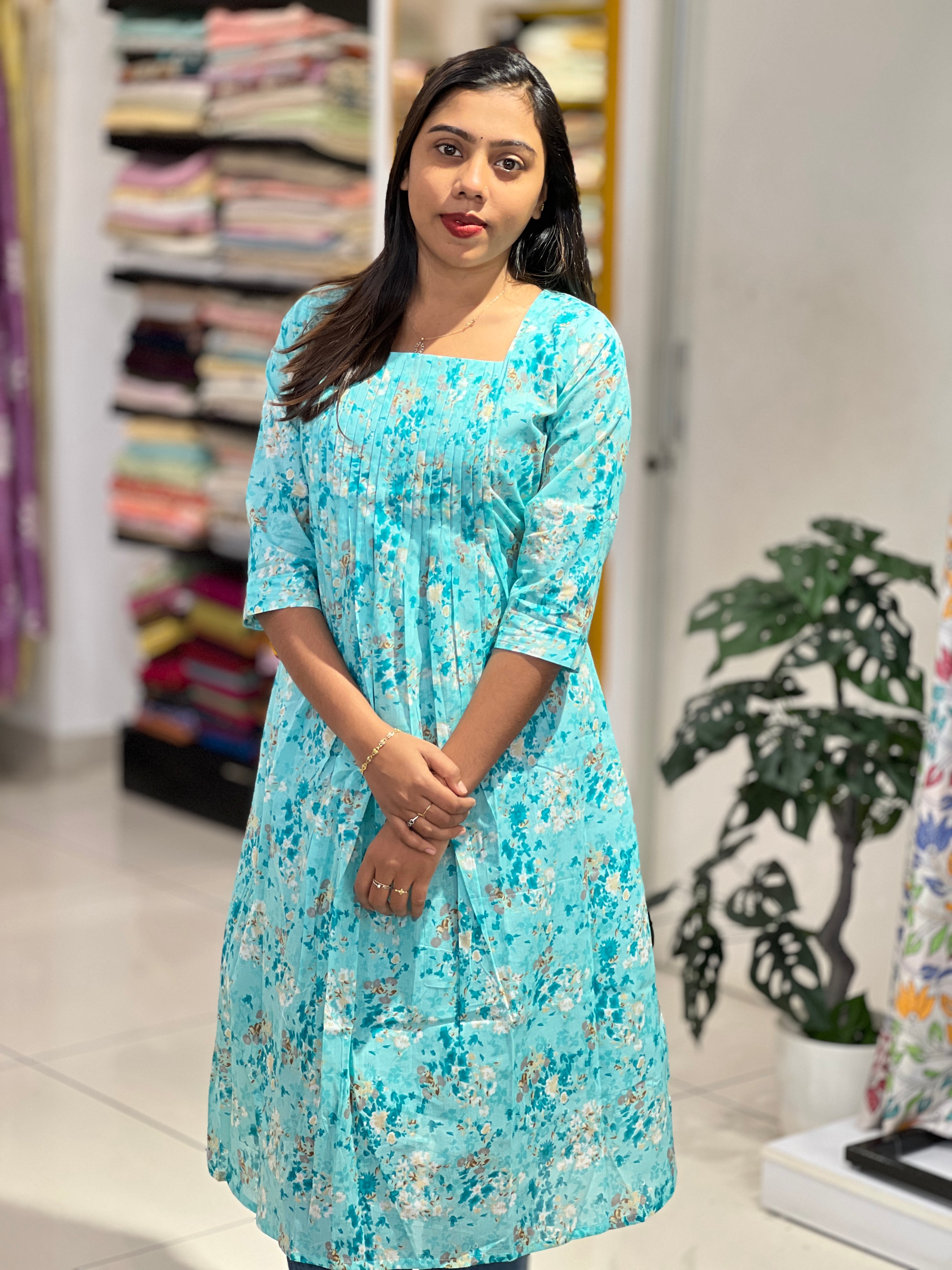 Floral Printed Cotton Kurta | MSN129