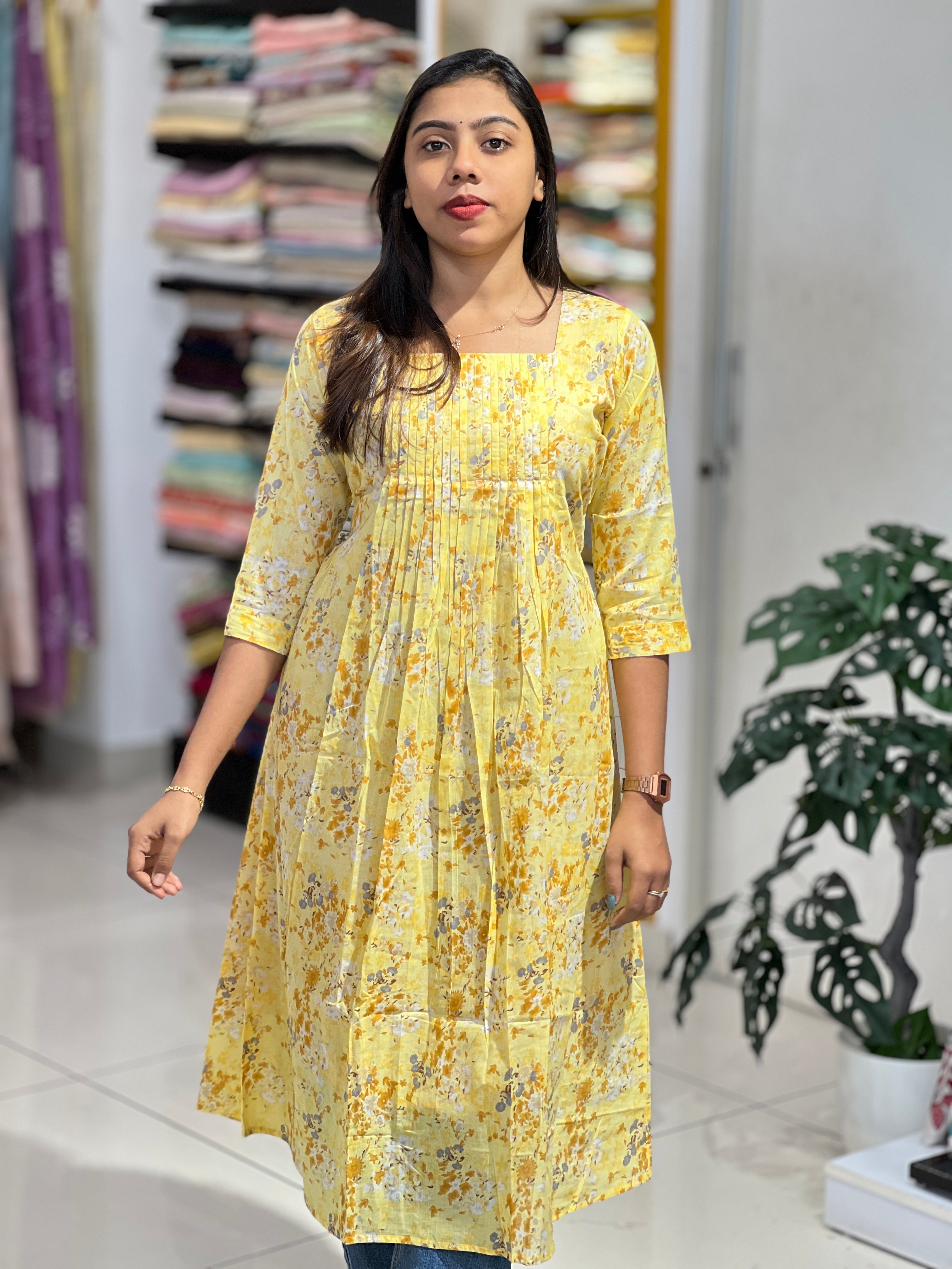 Floral Printed Cotton Kurta | MSN128