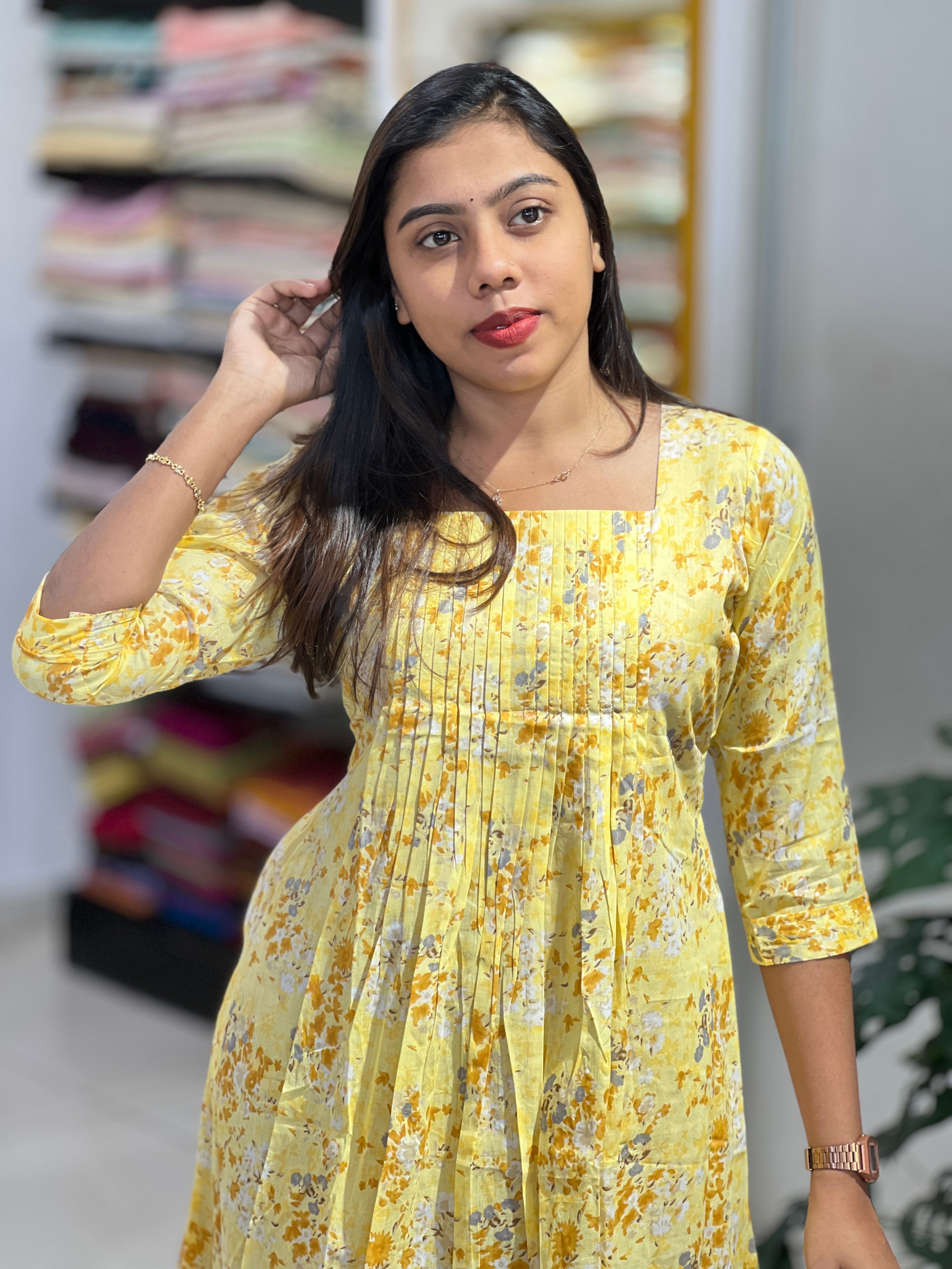 Floral Printed Cotton Kurta | MSN128