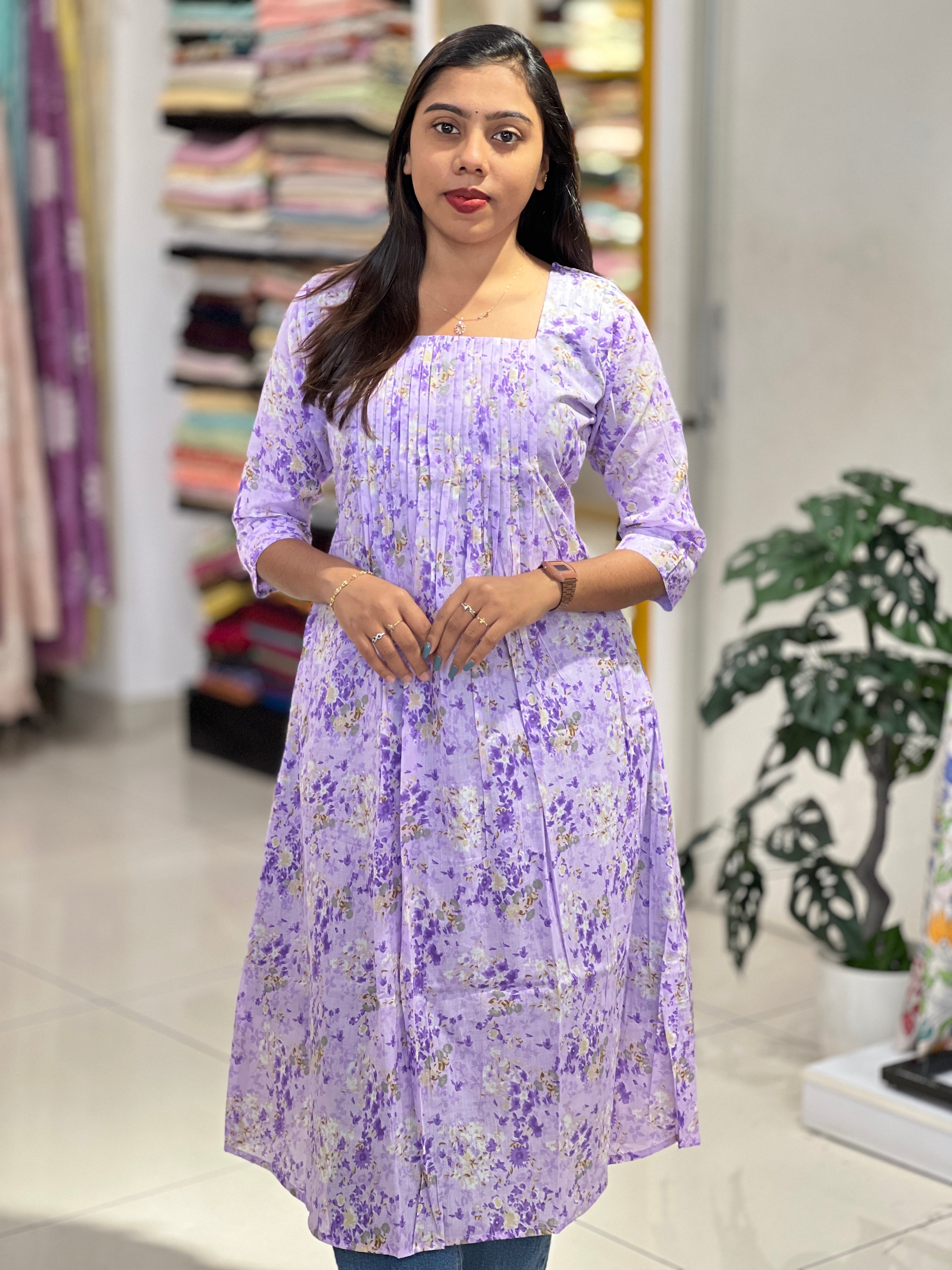 Floral Printed Cotton Kurta | MSN131