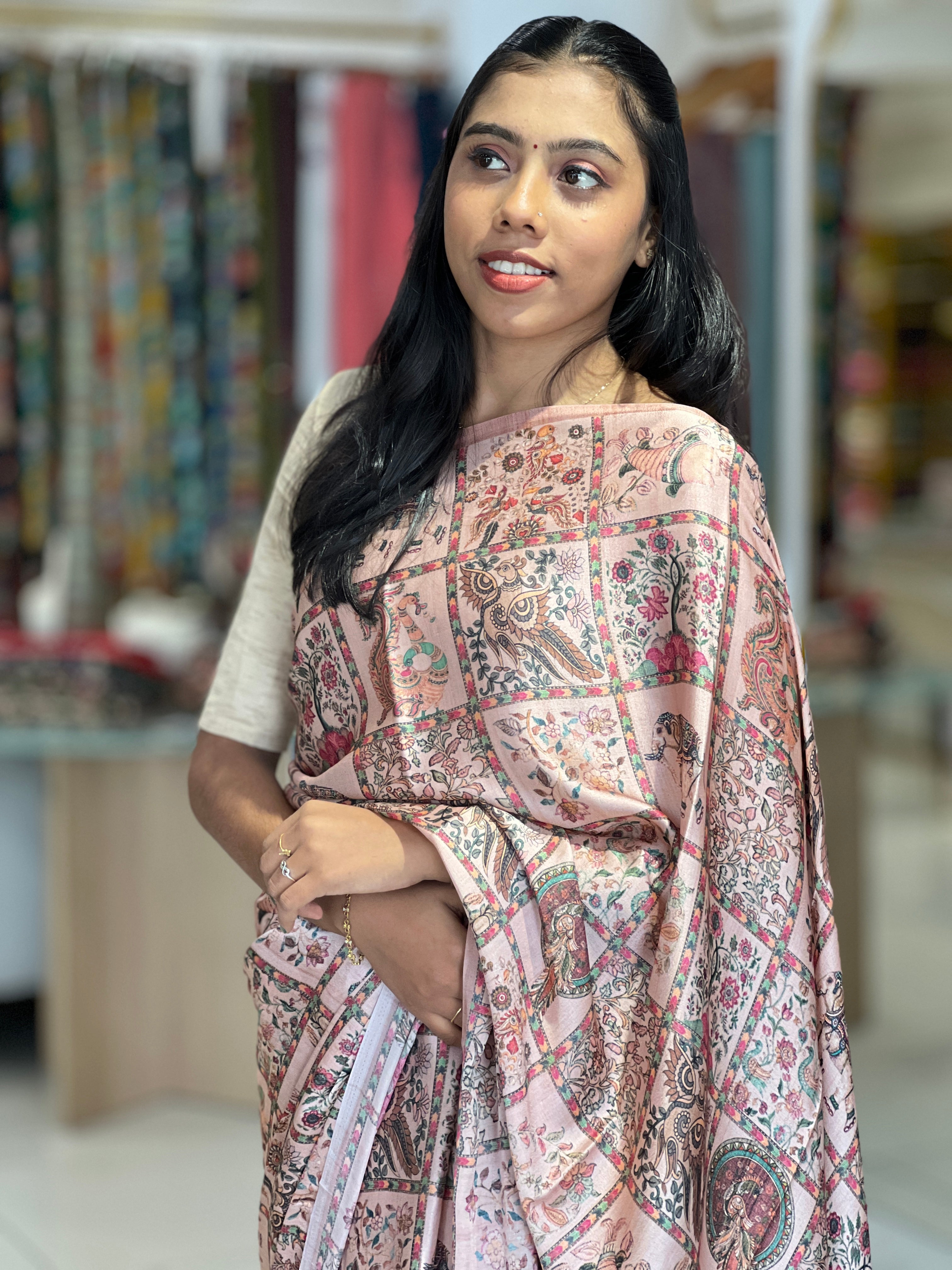 Digital Printed Crepe Silk Saree | SSN178