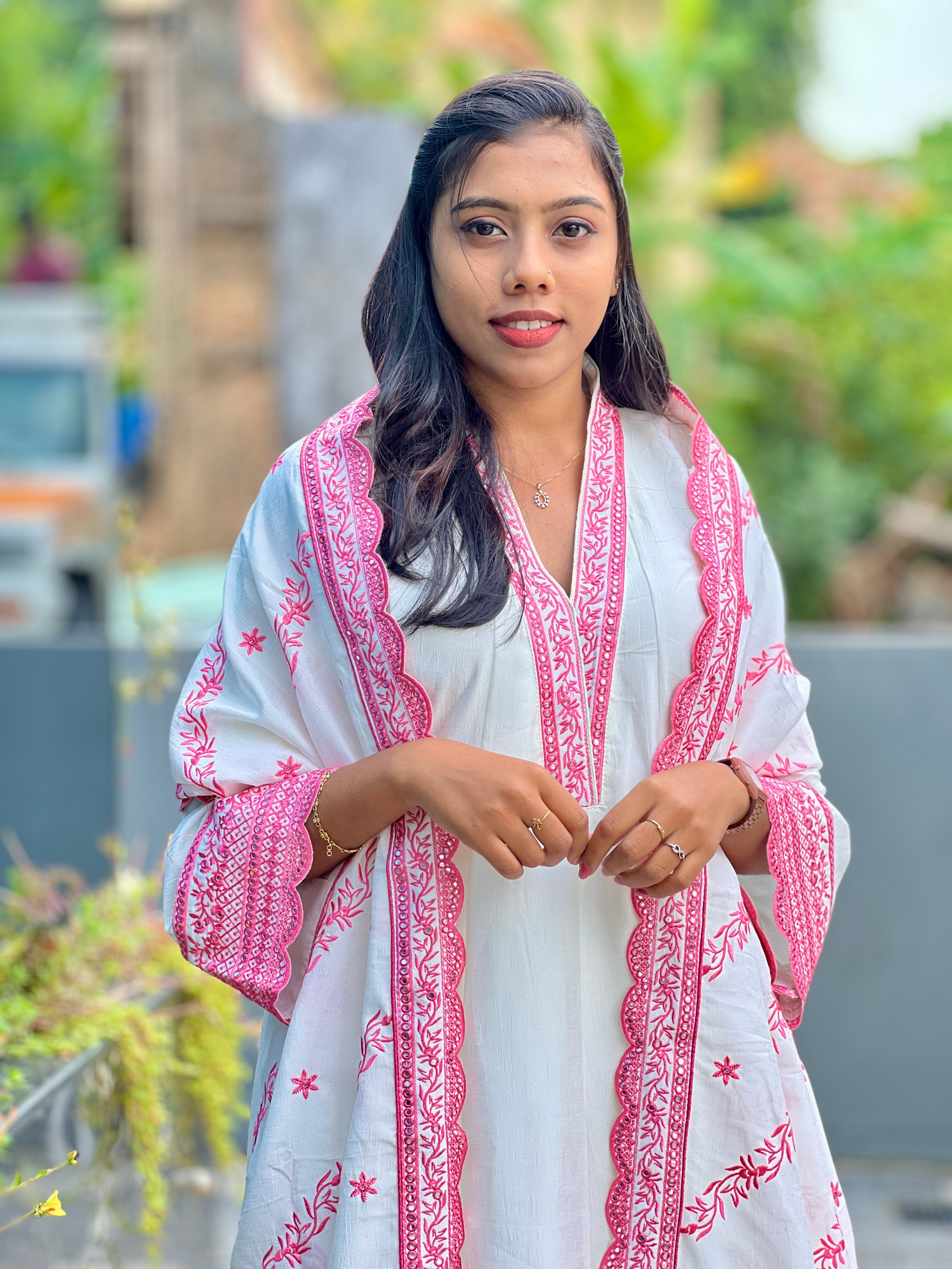 Floral Embroidery Crape Kurta Set | SAD114
