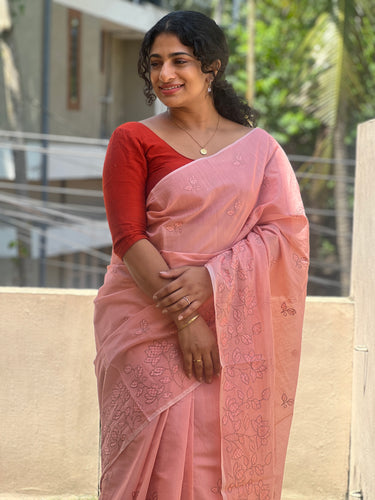 Floral Embroidered Chanderi Saree | YNG353