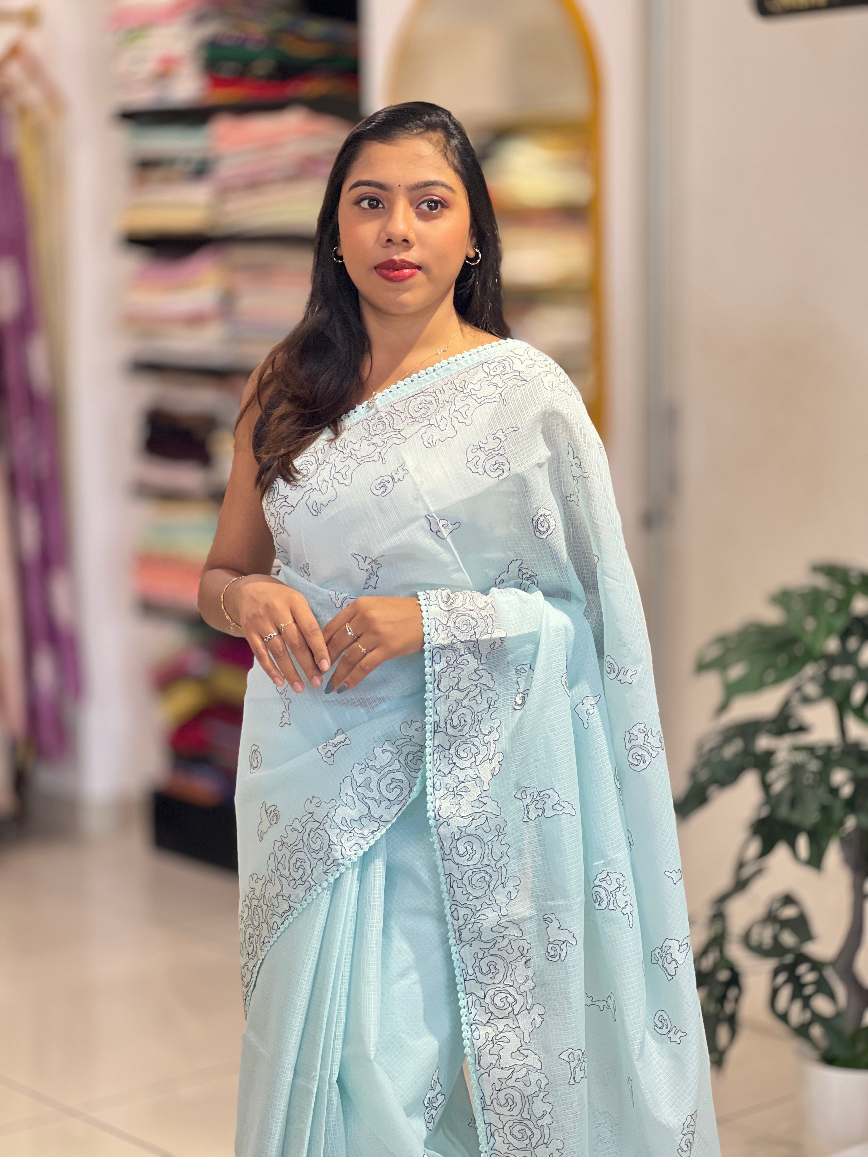 Embroidery Detailed Kota Saree | BLD2099