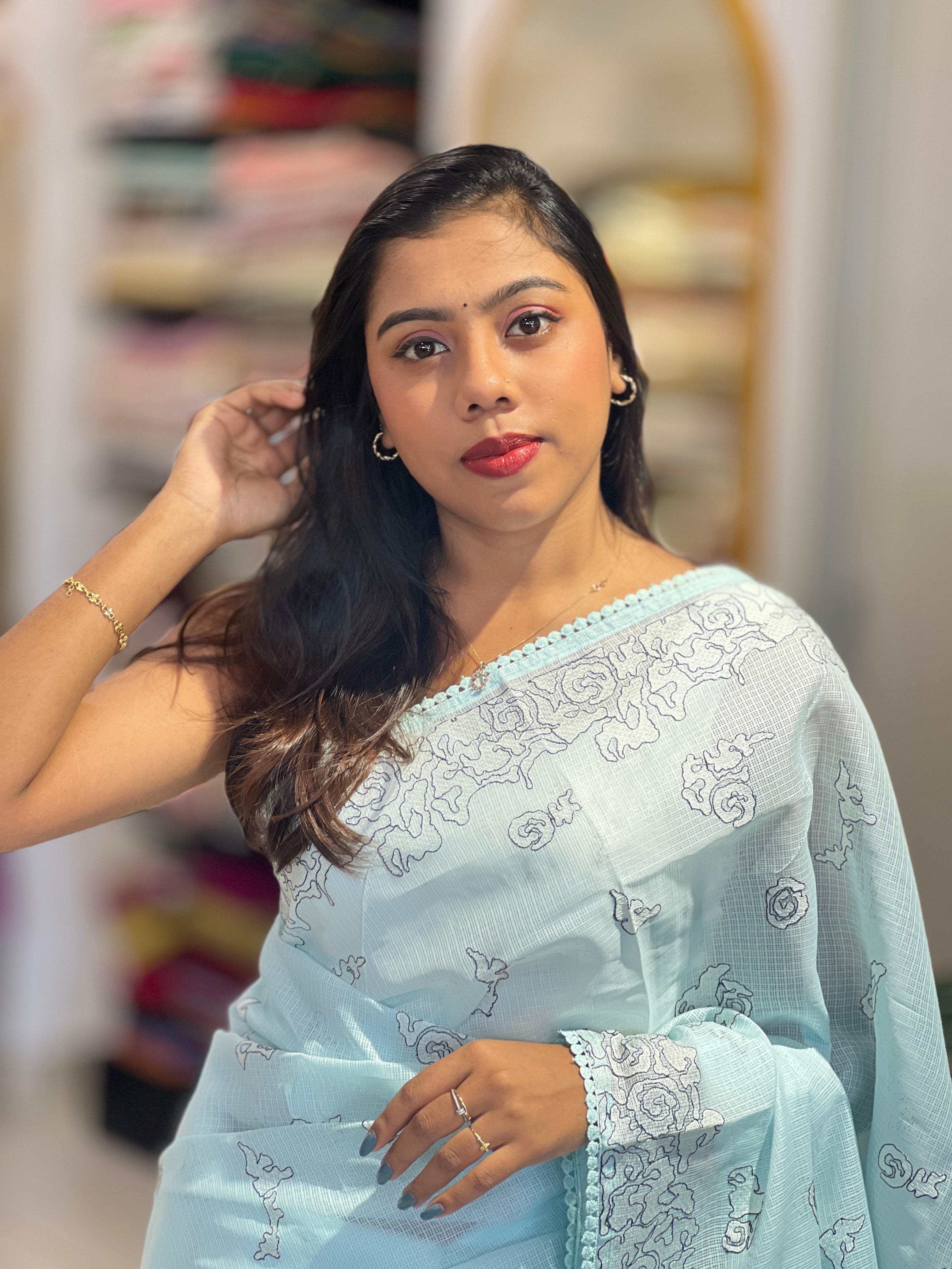 Embroidery Detailed Kota Saree | BLD2099