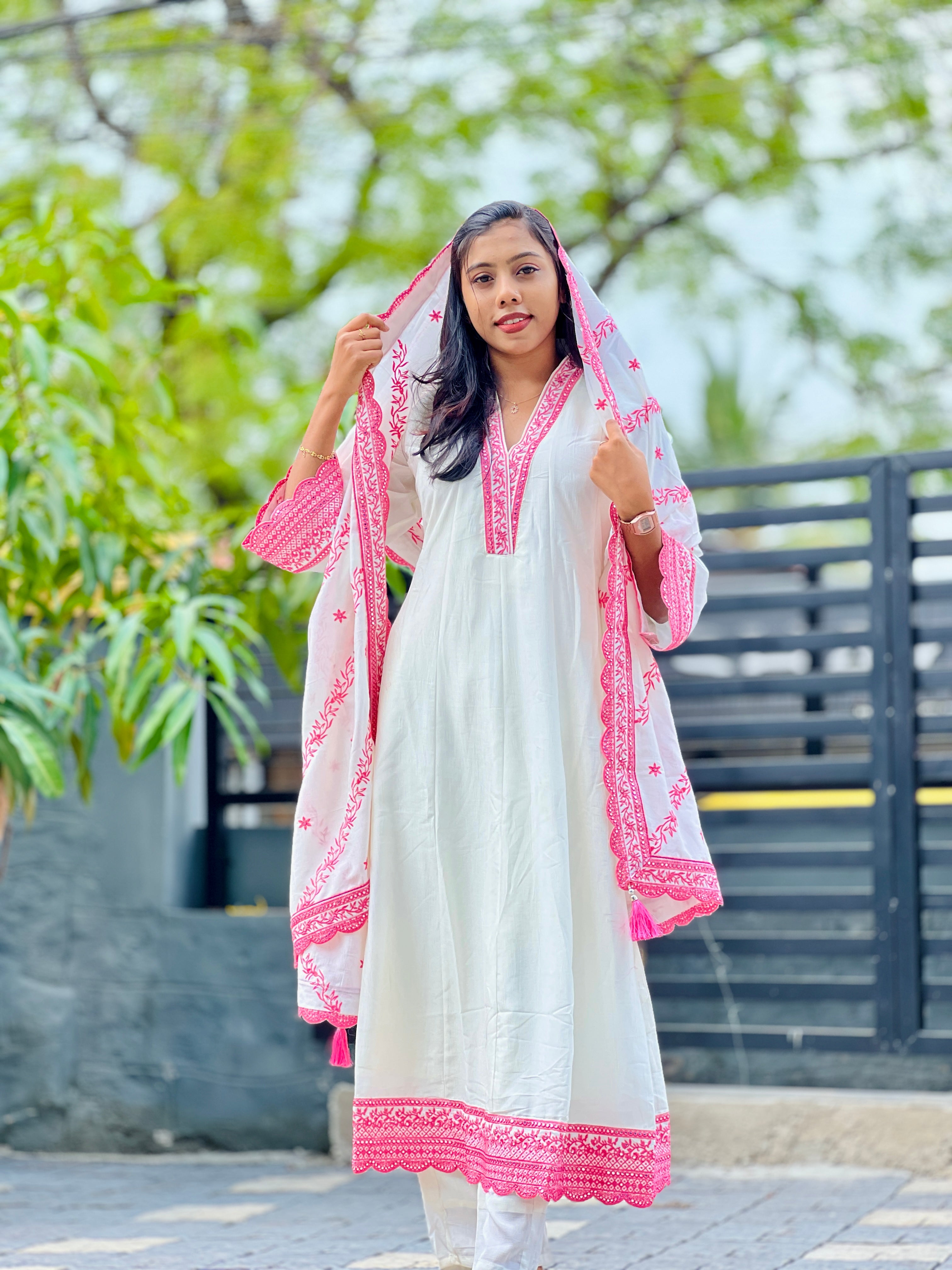Floral Embroidery Crape Kurta Set | SAD114