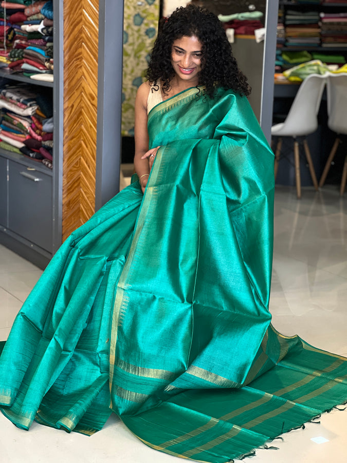 Zari and Temple Border Tussar Saree | PD894