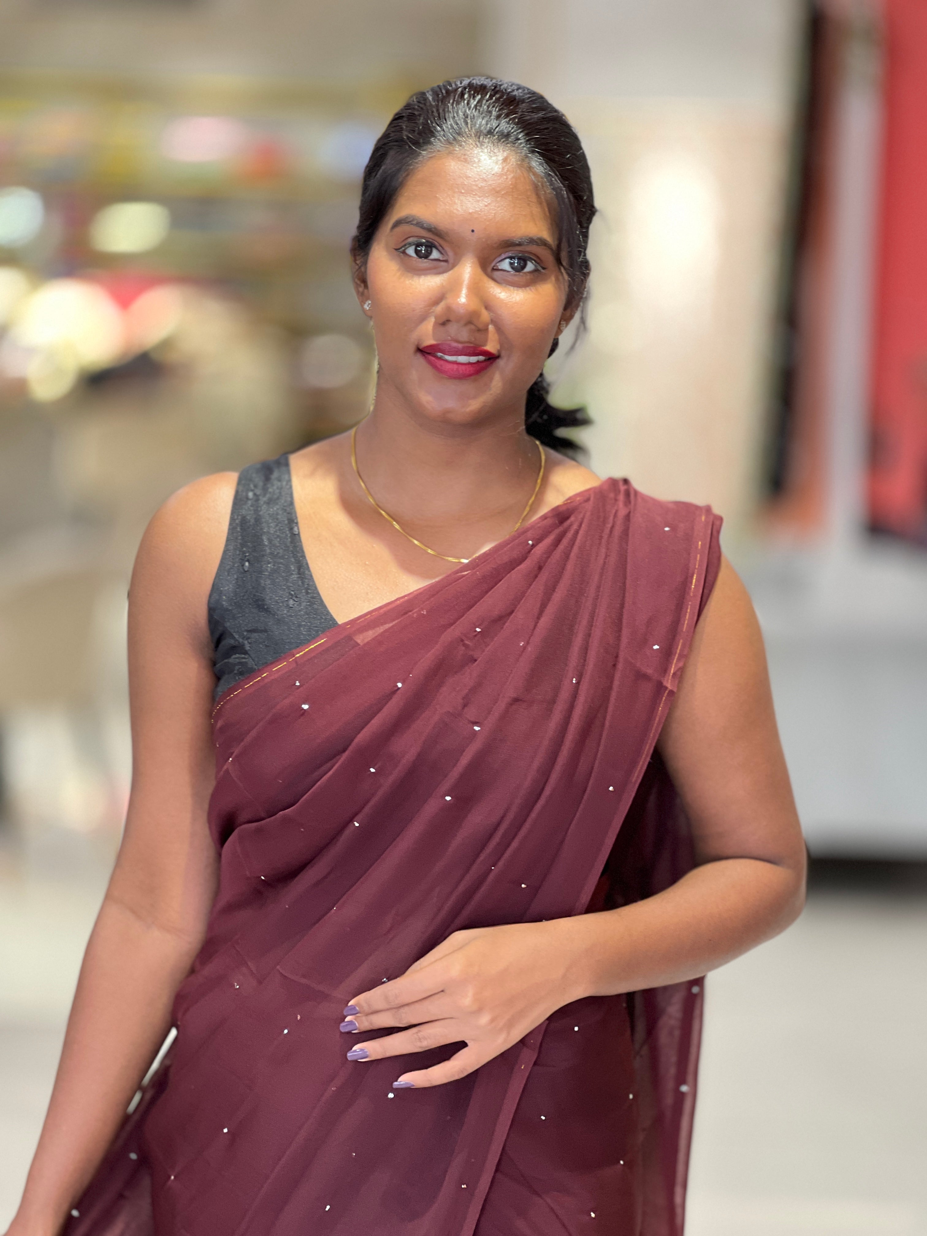 Mukaish Work Detailed Organza Saree | SF1268