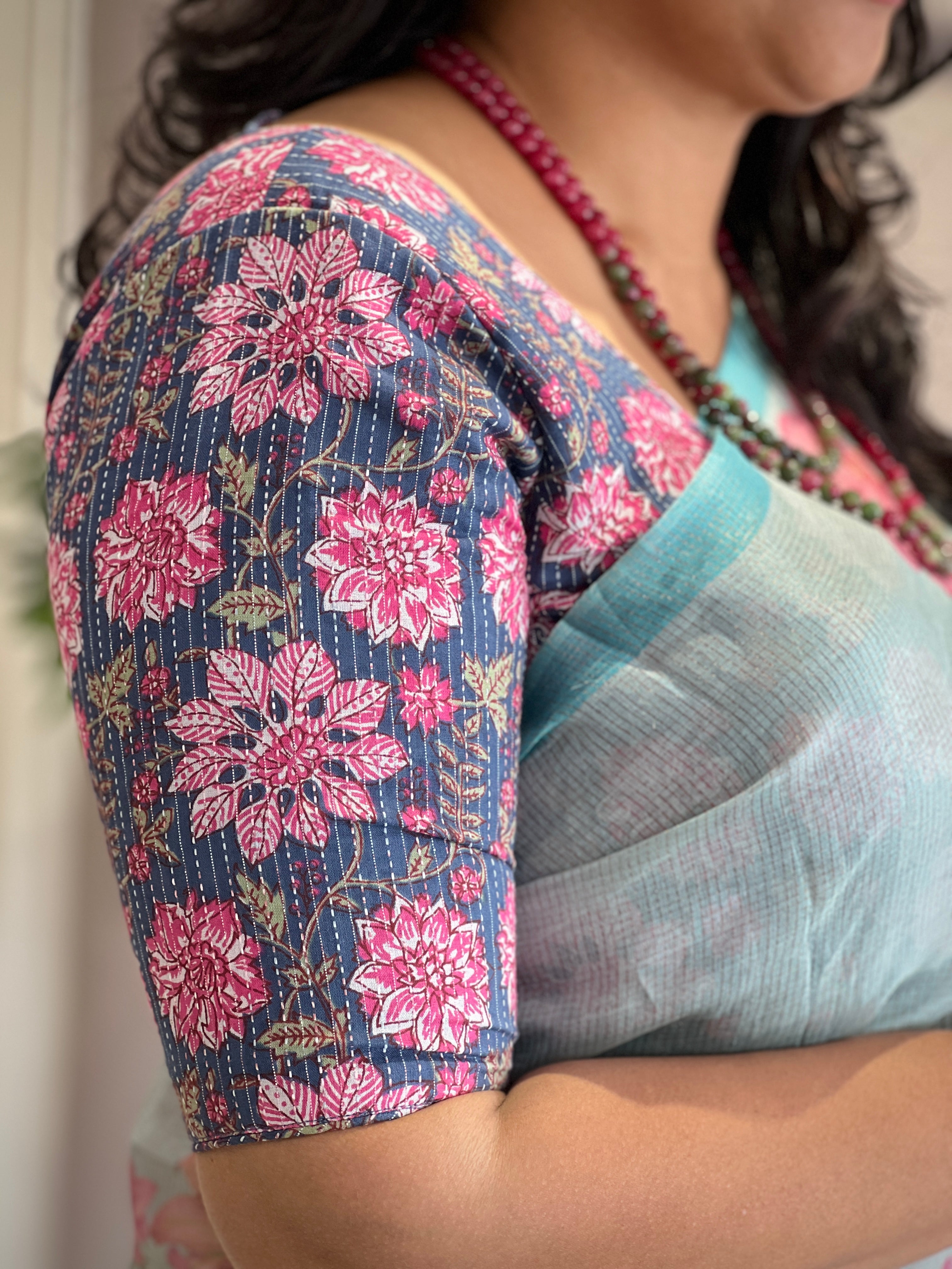 Floral Printed Cotton Blouse | IT131