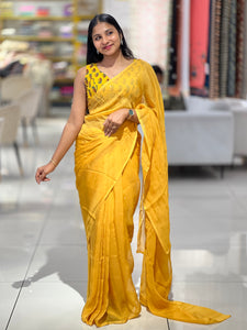 Mirror Work Detailed Organza Saree | SF1269