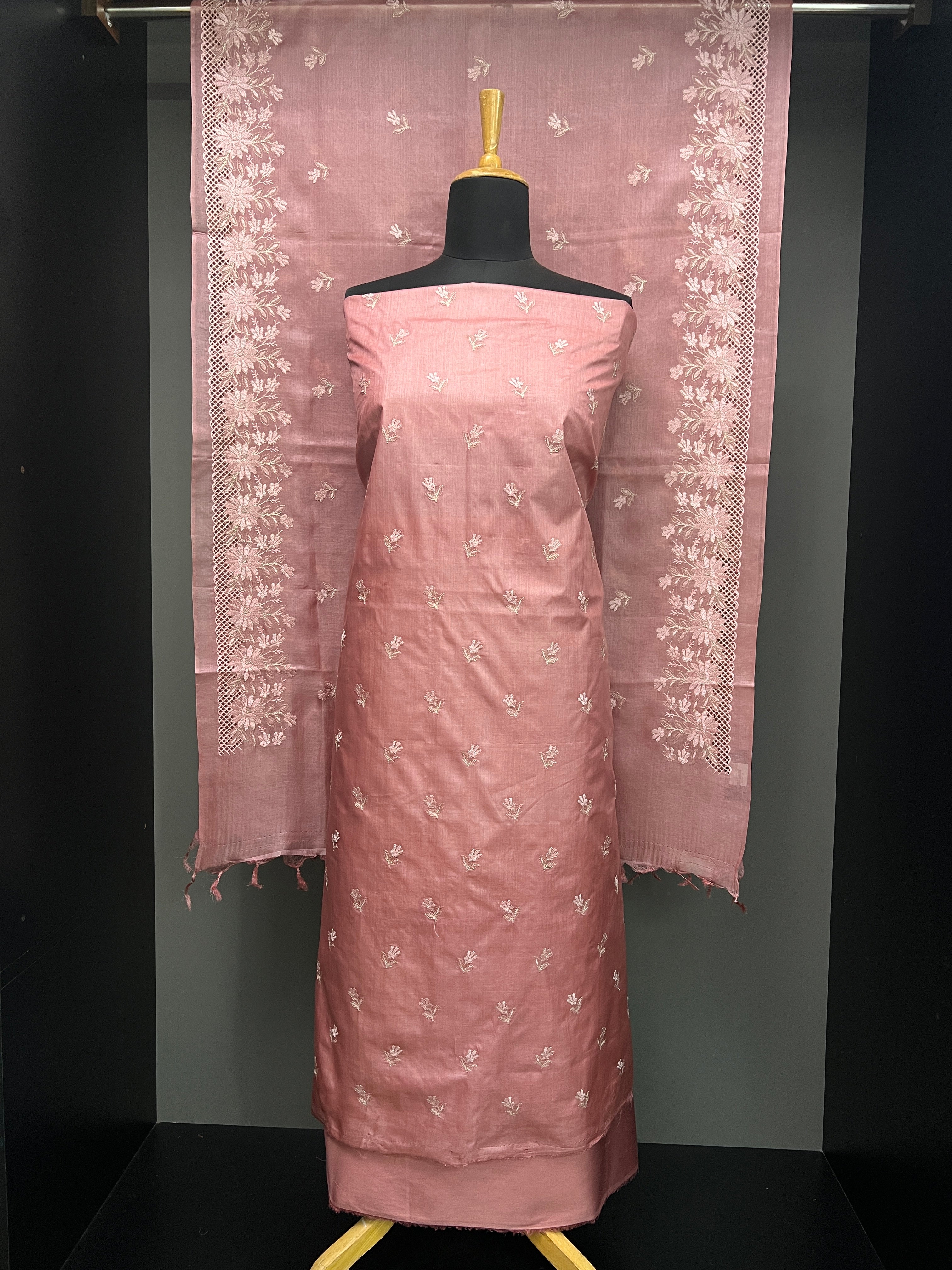 Floral Embroidery Detailed Pure Tussar Saree | YNG882