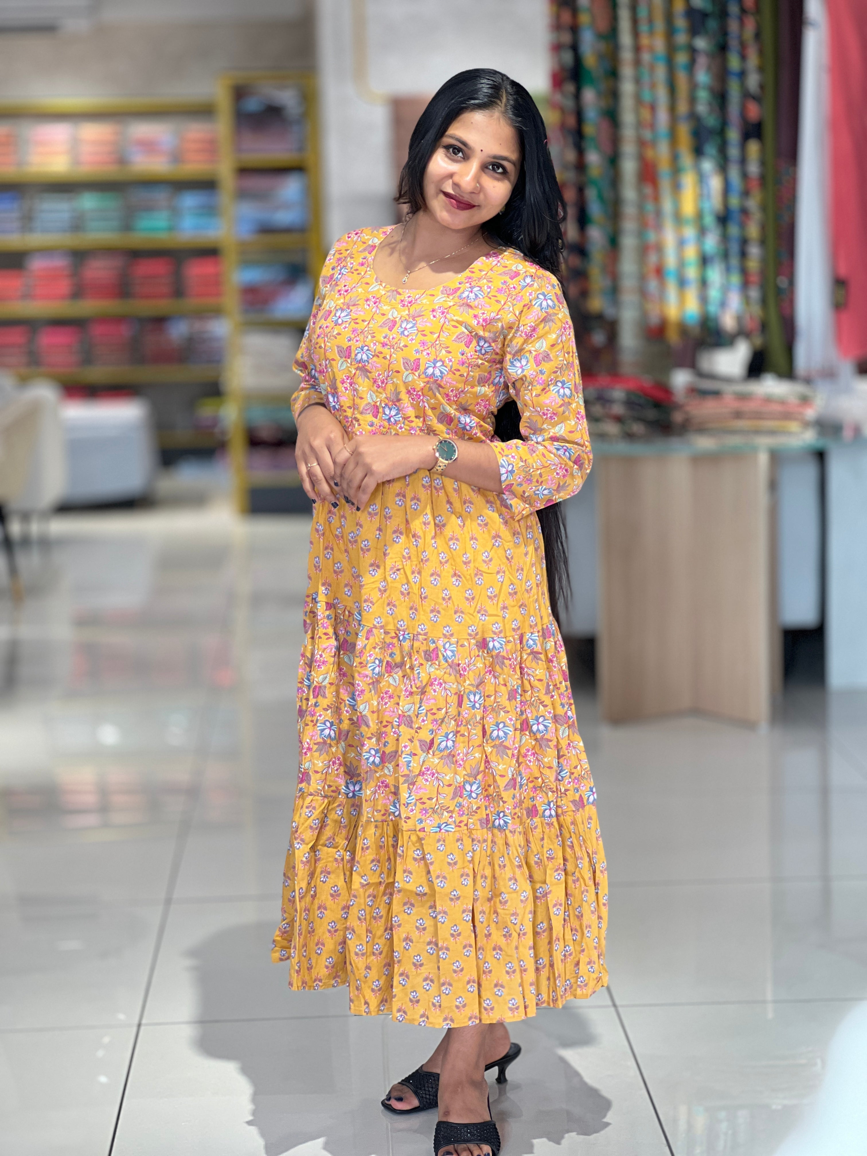 Floral Print Pattern Pure Cotton Kurta | OS464