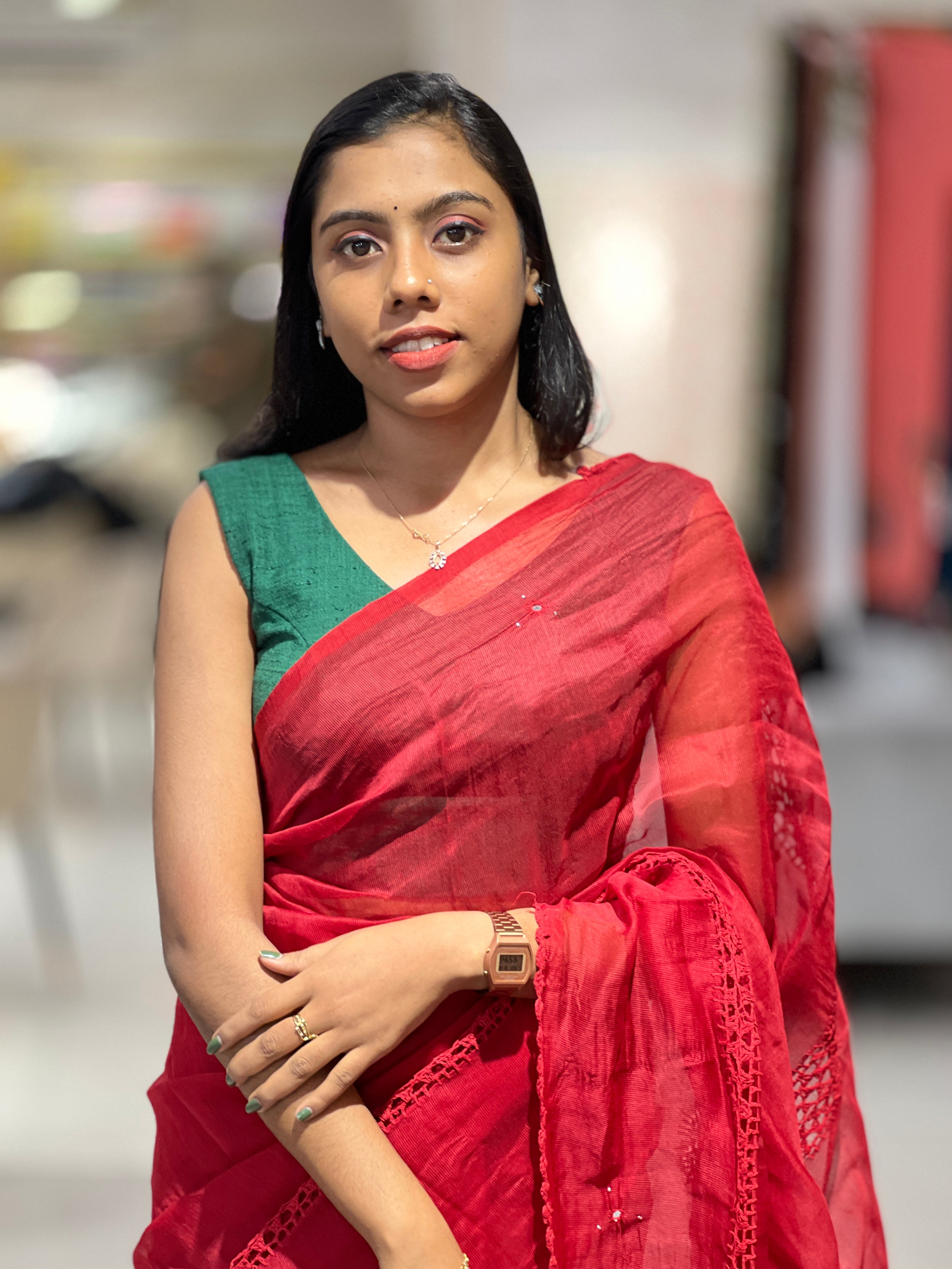 Mirror & Crochet Lace Detailed Kota Saree | SF1344