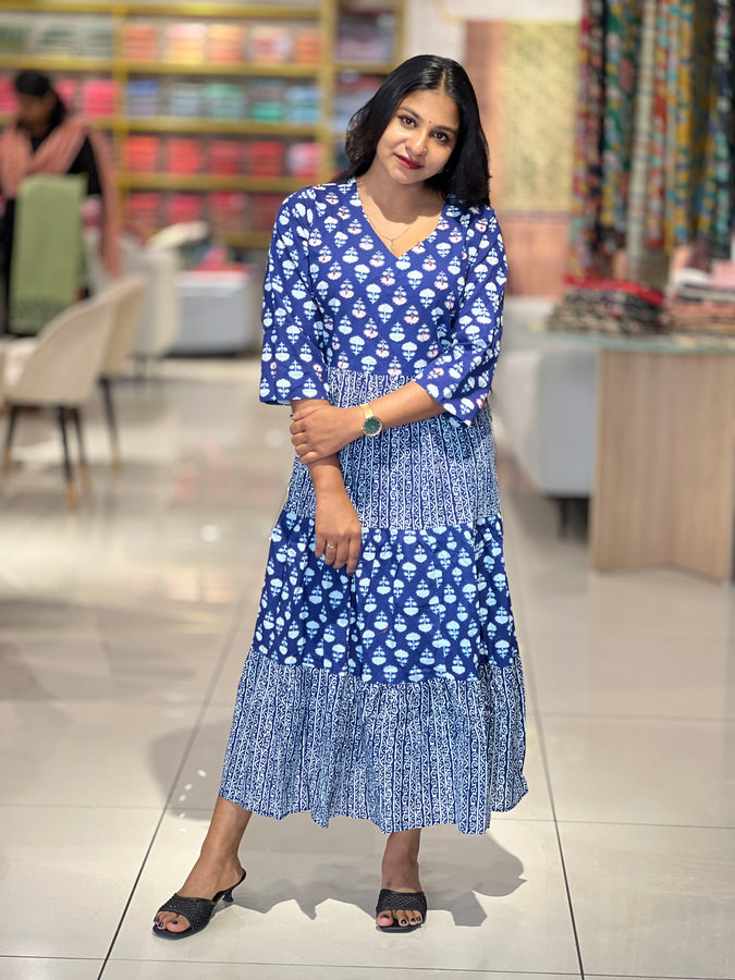 Floral Print Pattern Pure Cotton Kurta | OS465