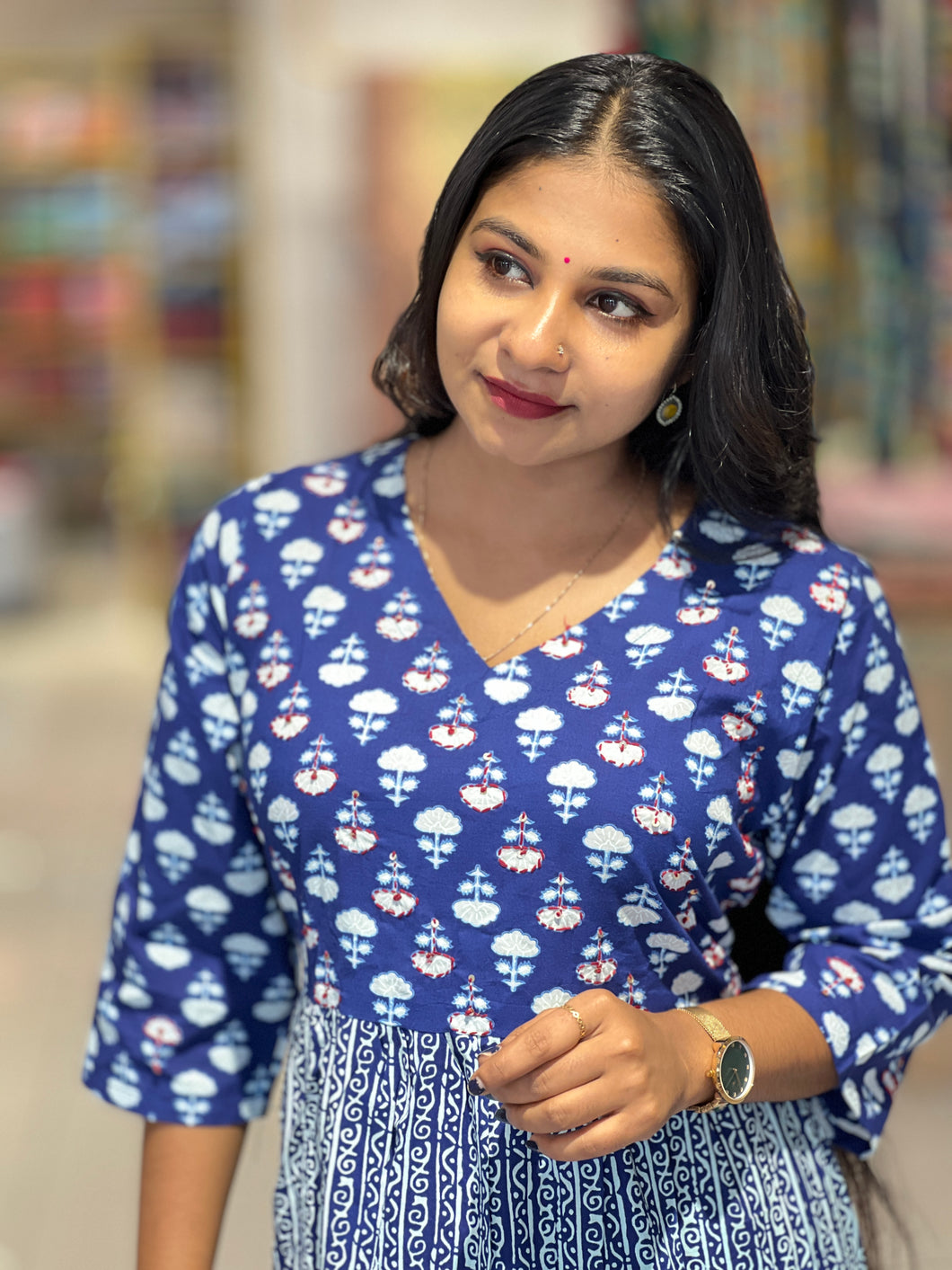 Floral Print Pattern Pure Cotton Kurta | OS465