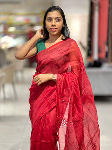 Mirror & Crochet Lace Detailed Kota Saree | SF1344