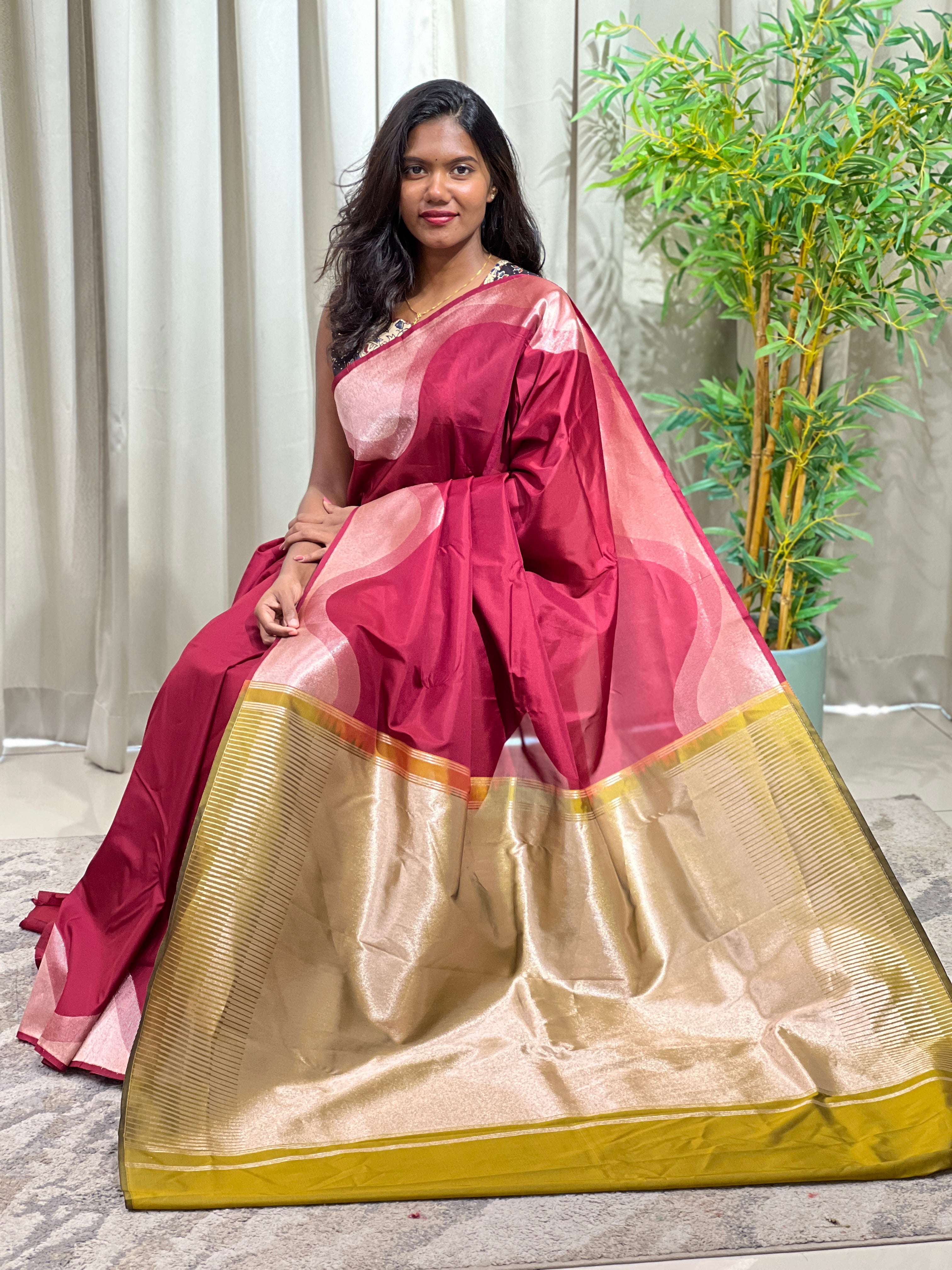 Lehar Pattern Semi Soft Silk Saree | RVS203