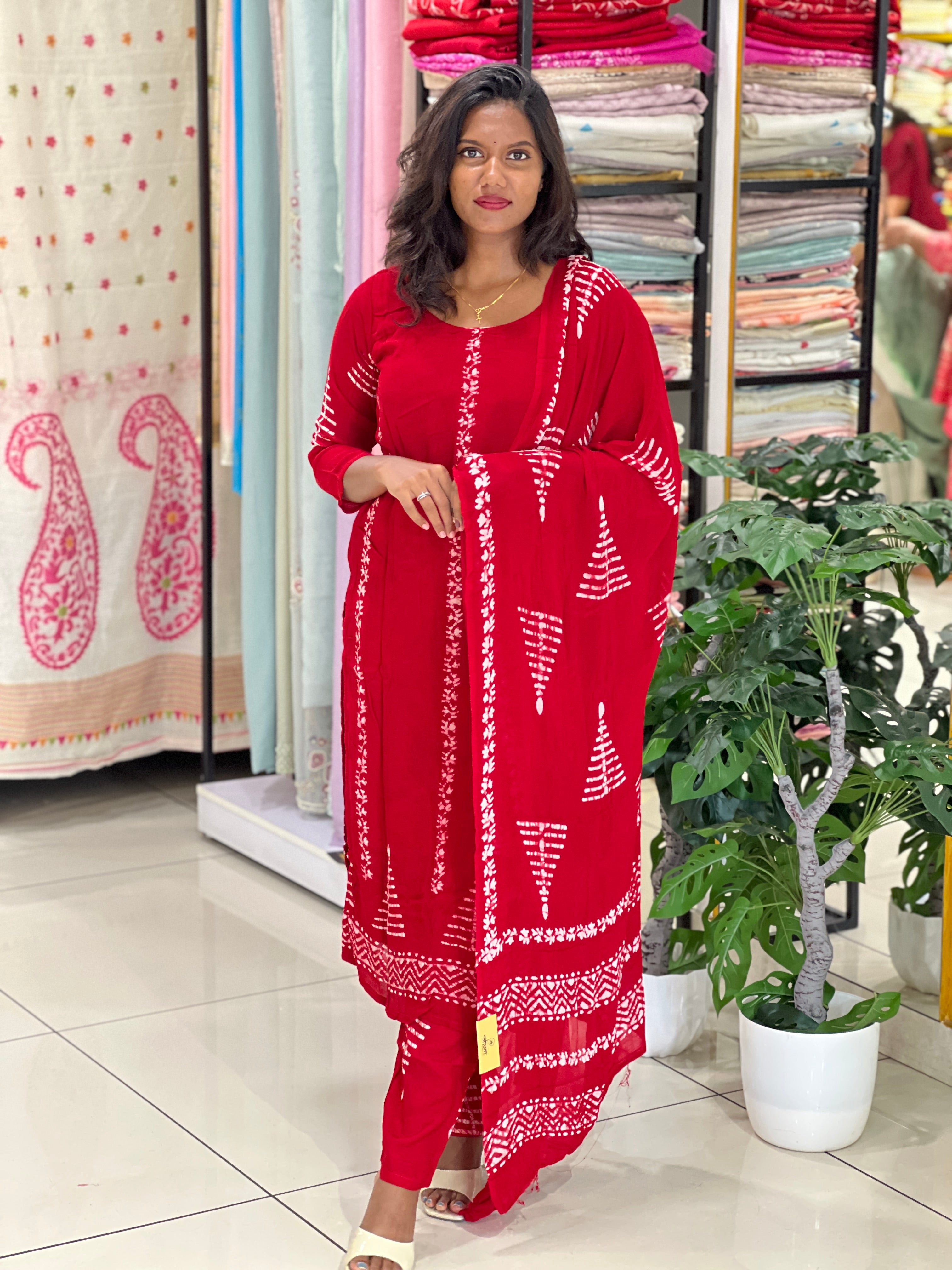 Batik Print Georgette Kurta Set | SLM192