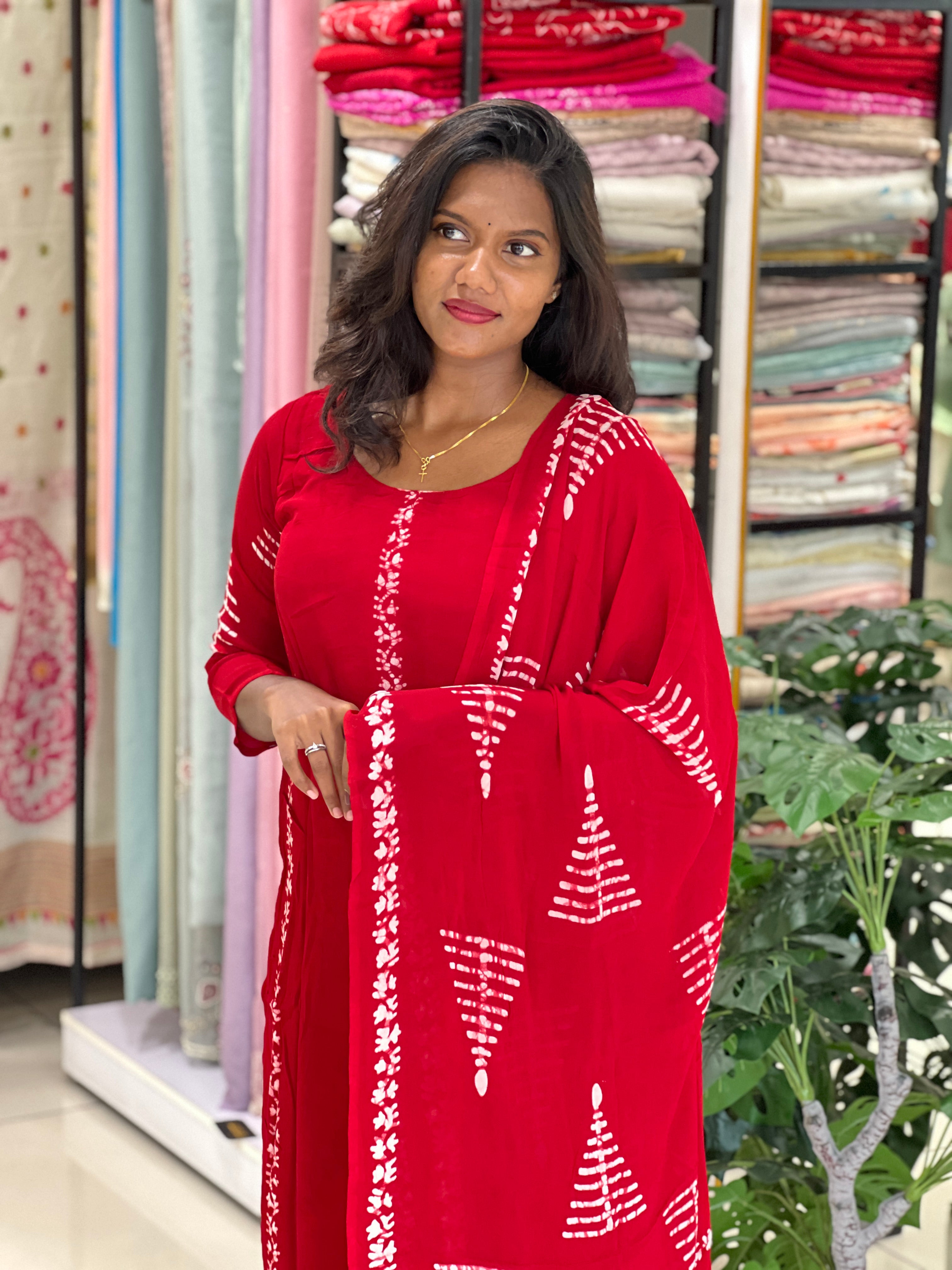 Batik Print Georgette Kurta Set | SLM192