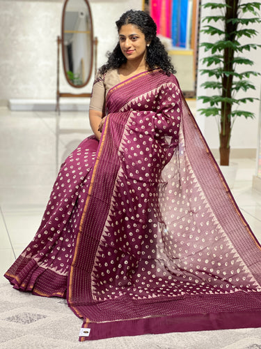 Batik Printed Chanderi Silk Saree | RGD458