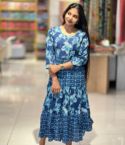 Floral Print Pattern Pure Cotton Kurta | OS467