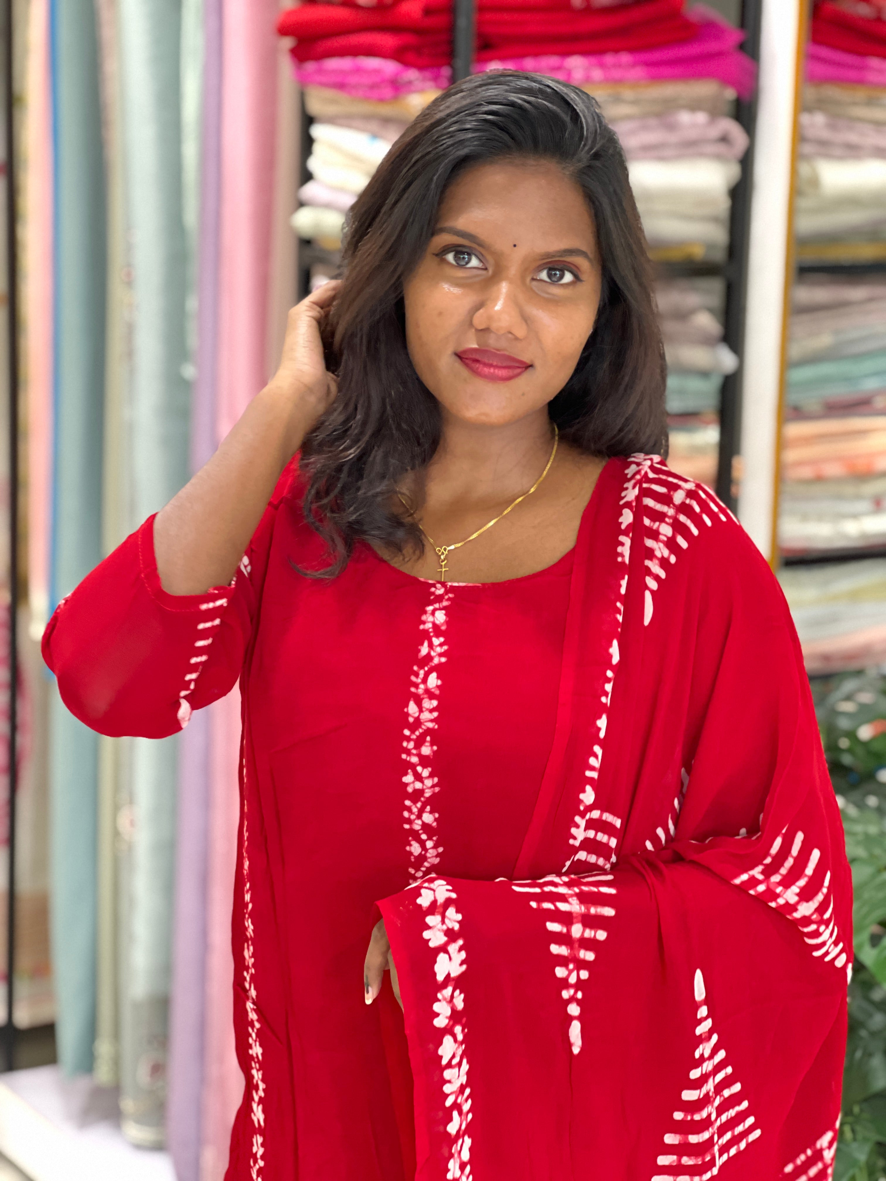 Batik Print Georgette Kurta Set | SLM192