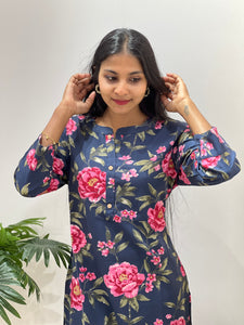 Floral Printed Cotton Kurta | NCF191